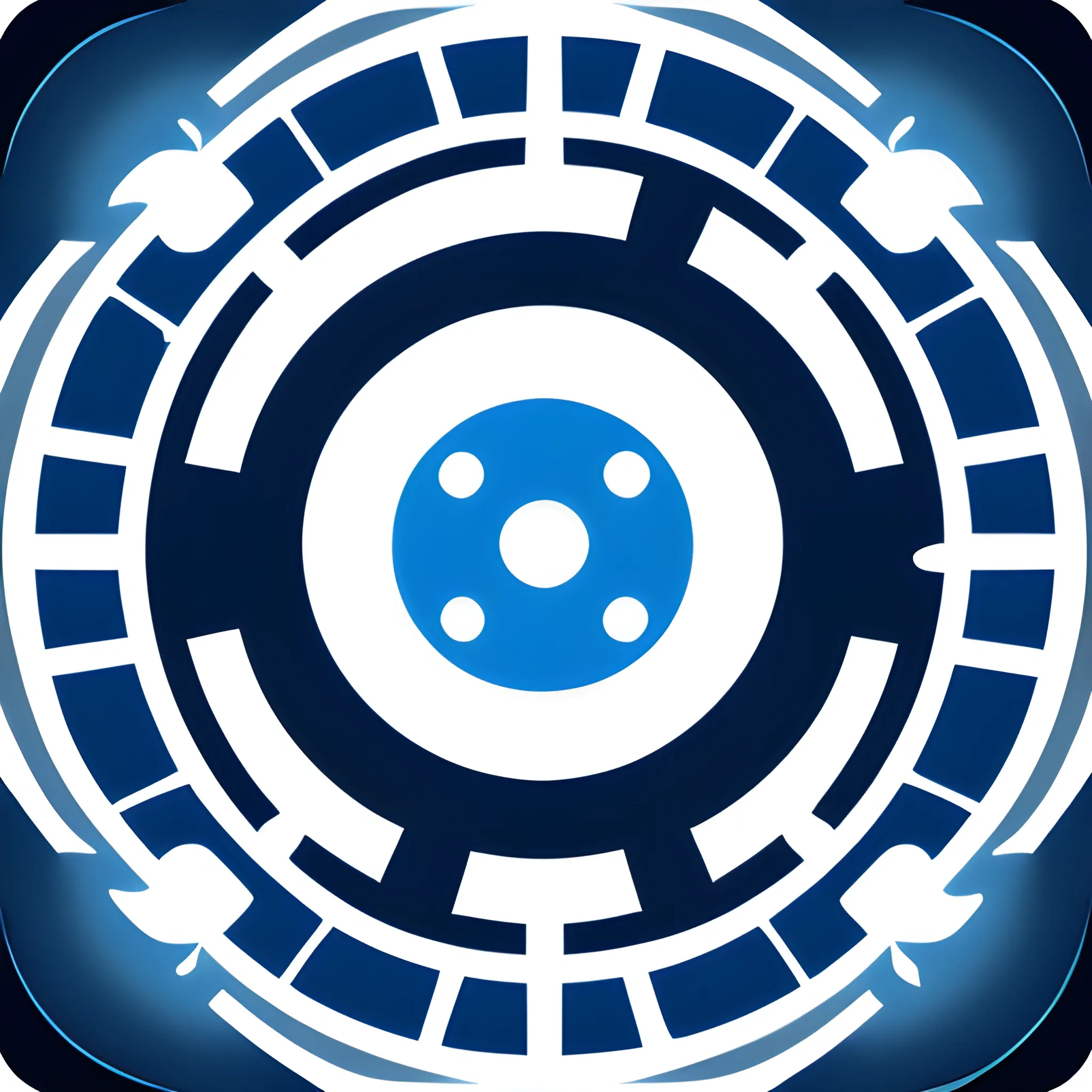 detection skill icon, blue and white, transparent, abstract,