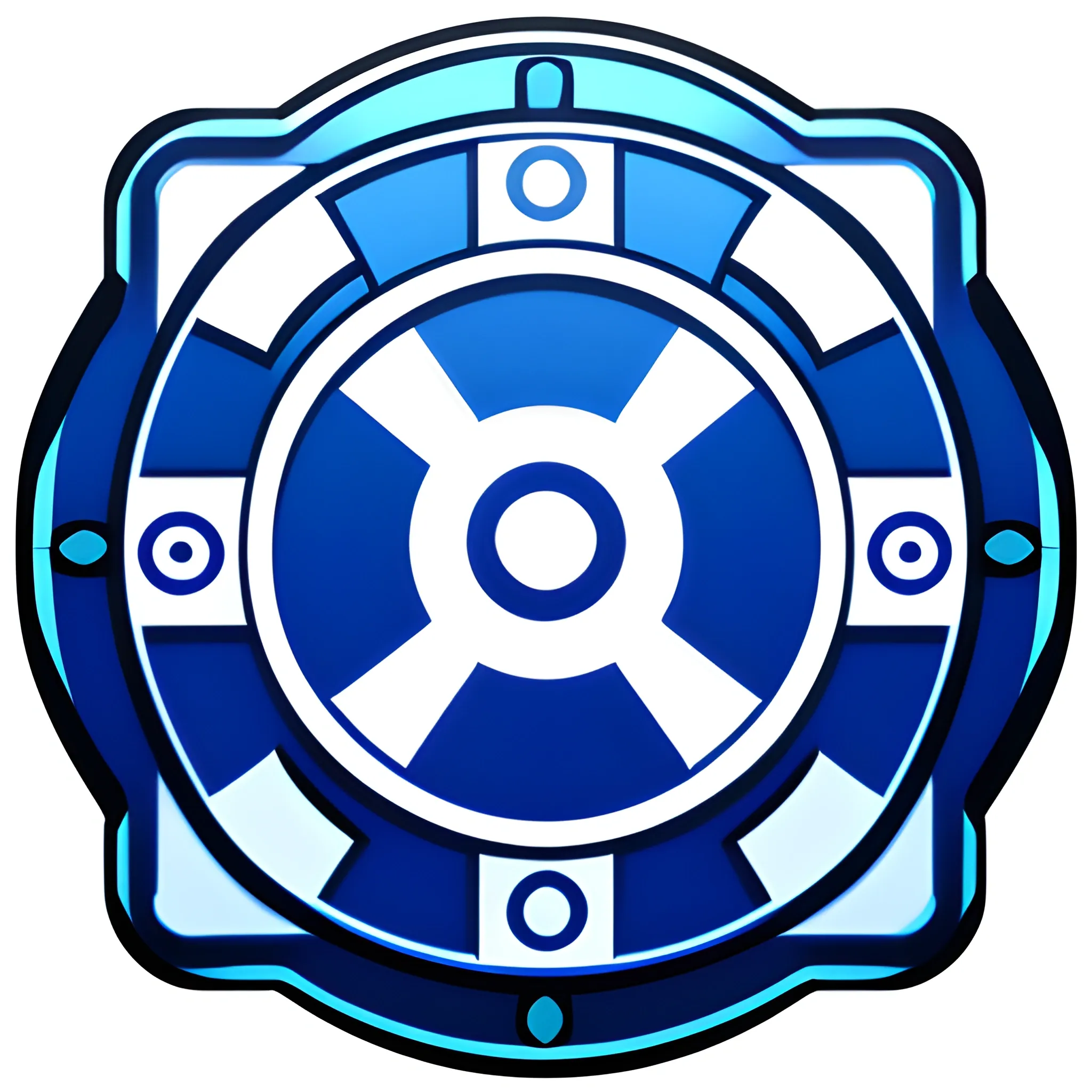 detection skill icon, blue and white, transparent
