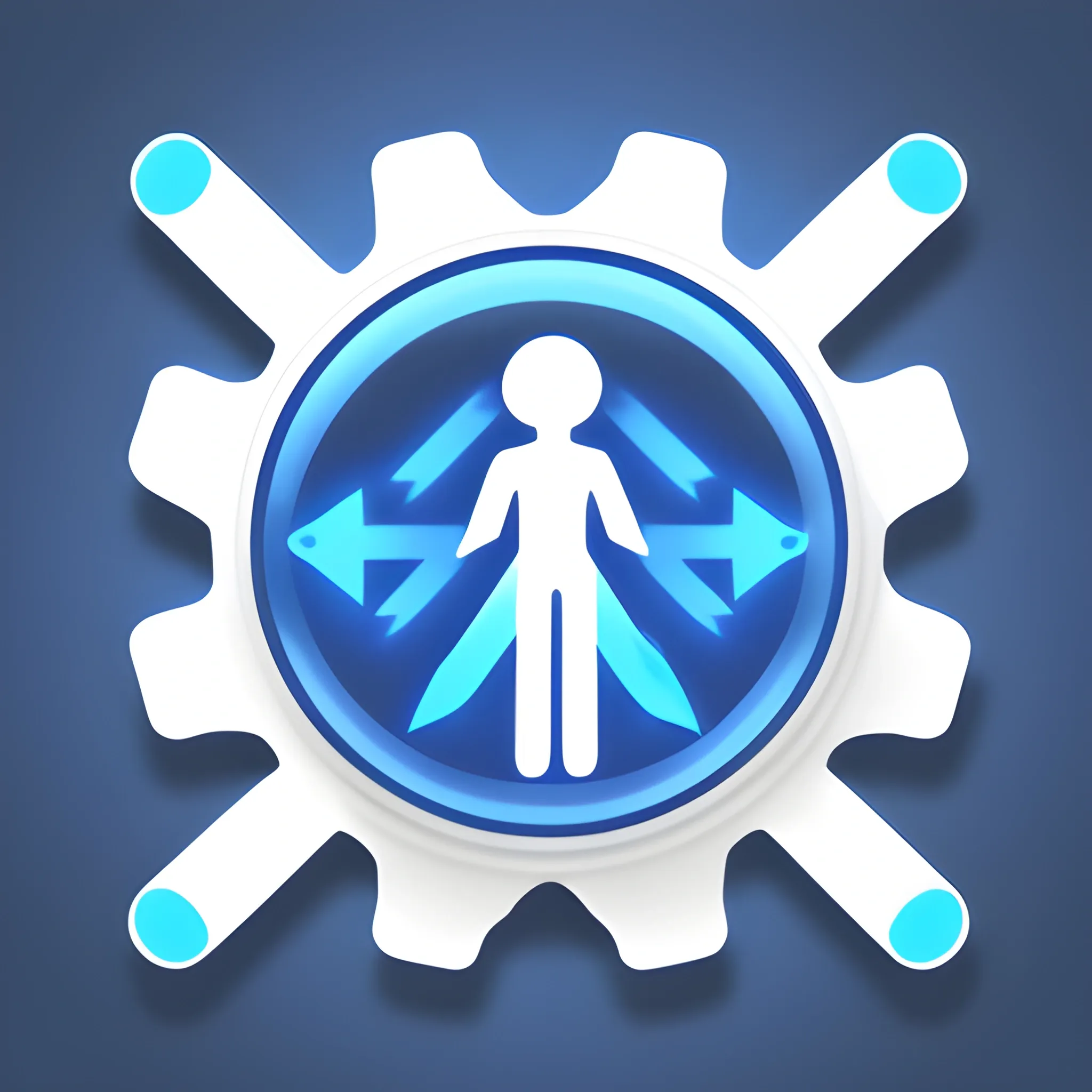 detection skill icon, blue and white, transparent, make the icon feature a prominent humanoid silhouette 
