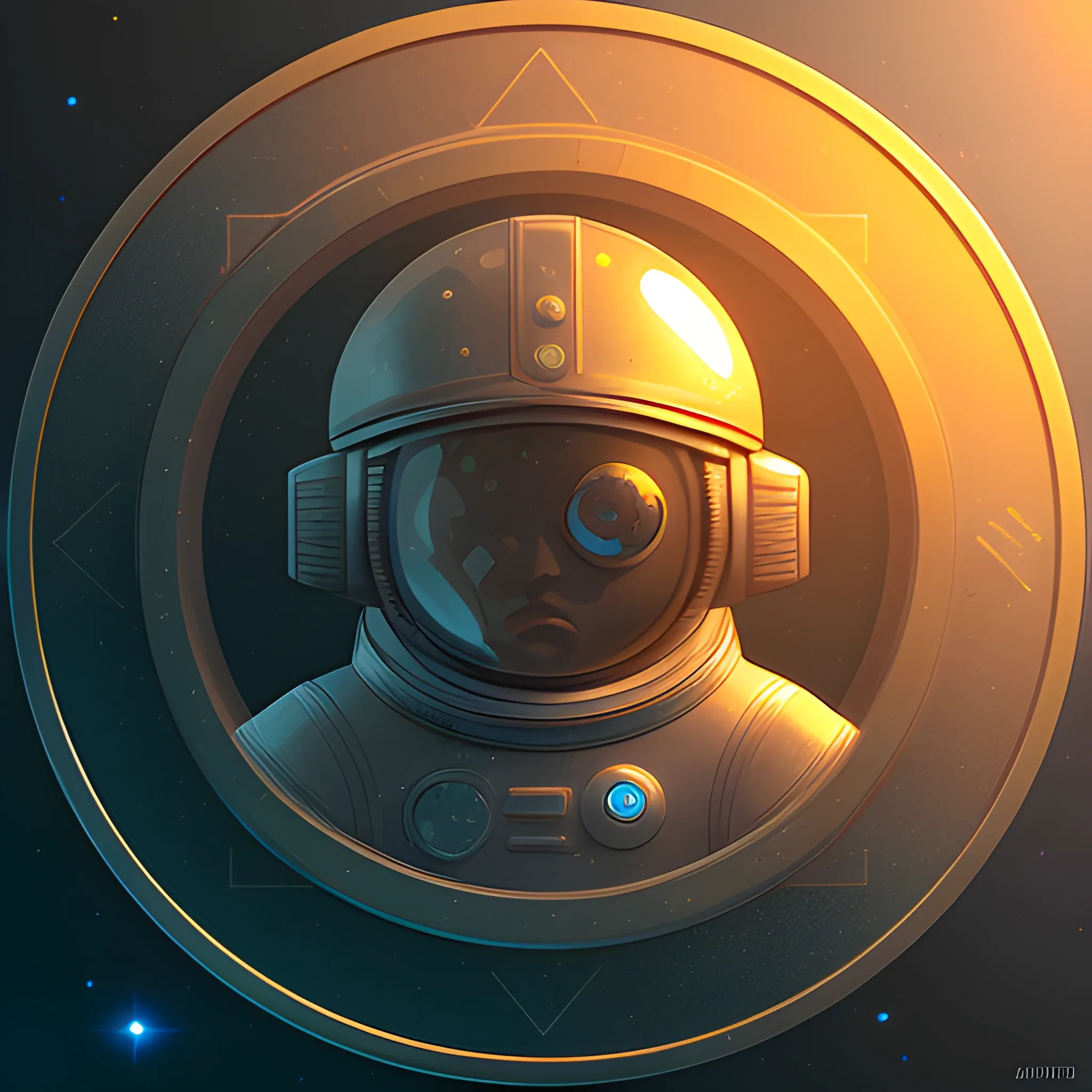 very simplified icon of a coin with trophy, Science fantasy, computer rendering, space art, cgsociety, Artstation