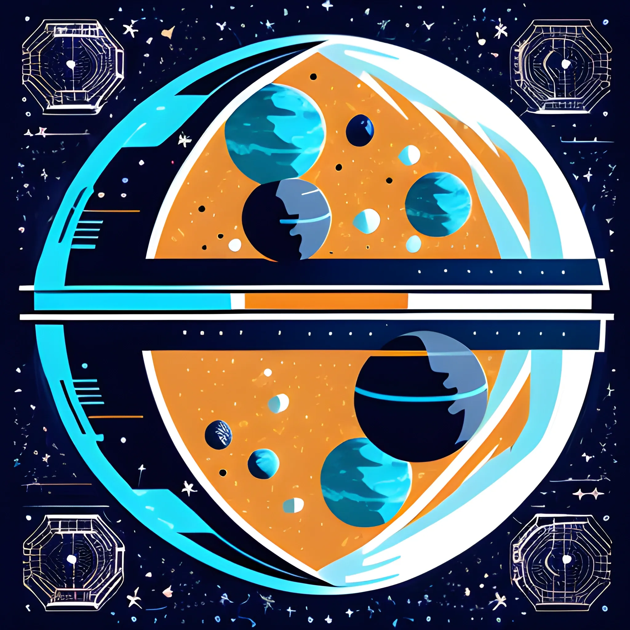 make a vertical outer space vector art
