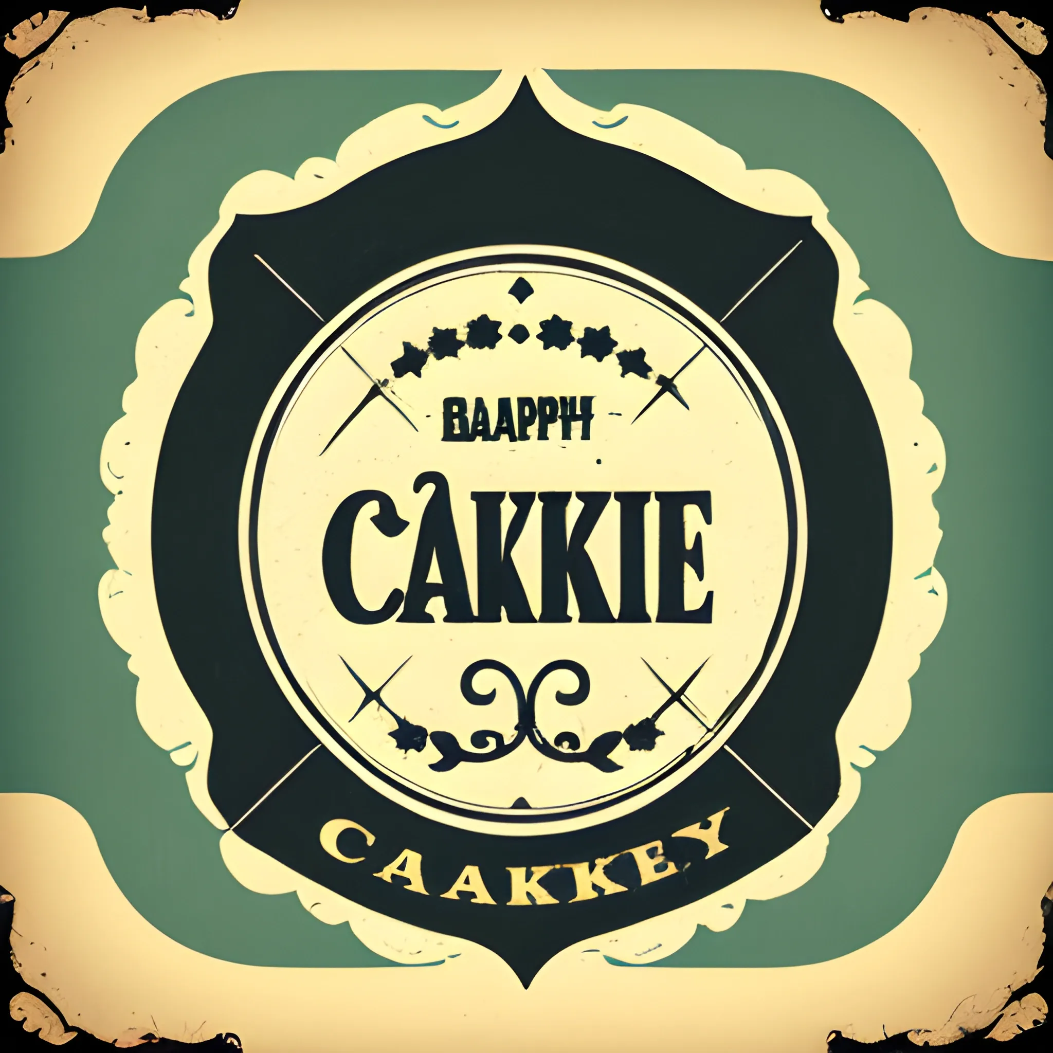 Logo with cake vintage 




