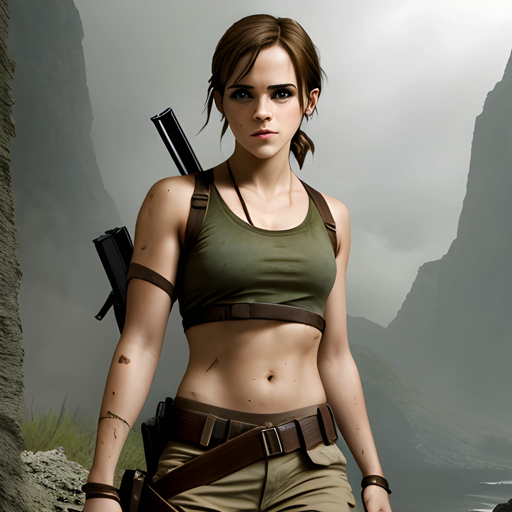 Emma Watson in Lara Croft cosplay. 