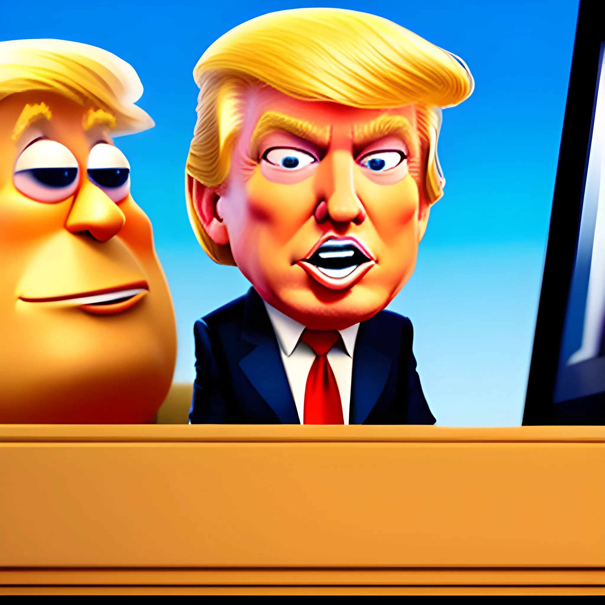 donald trump Disney Pixar estyle, Cartoon