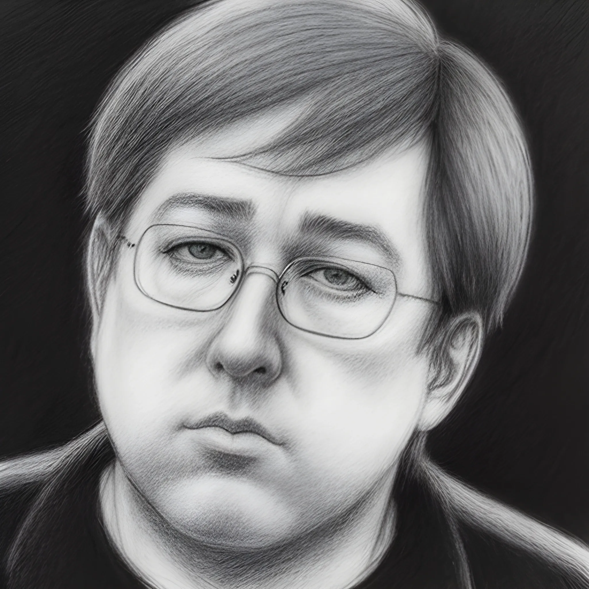 A contemplative photo of Bill Hicks, Pencil Sketch