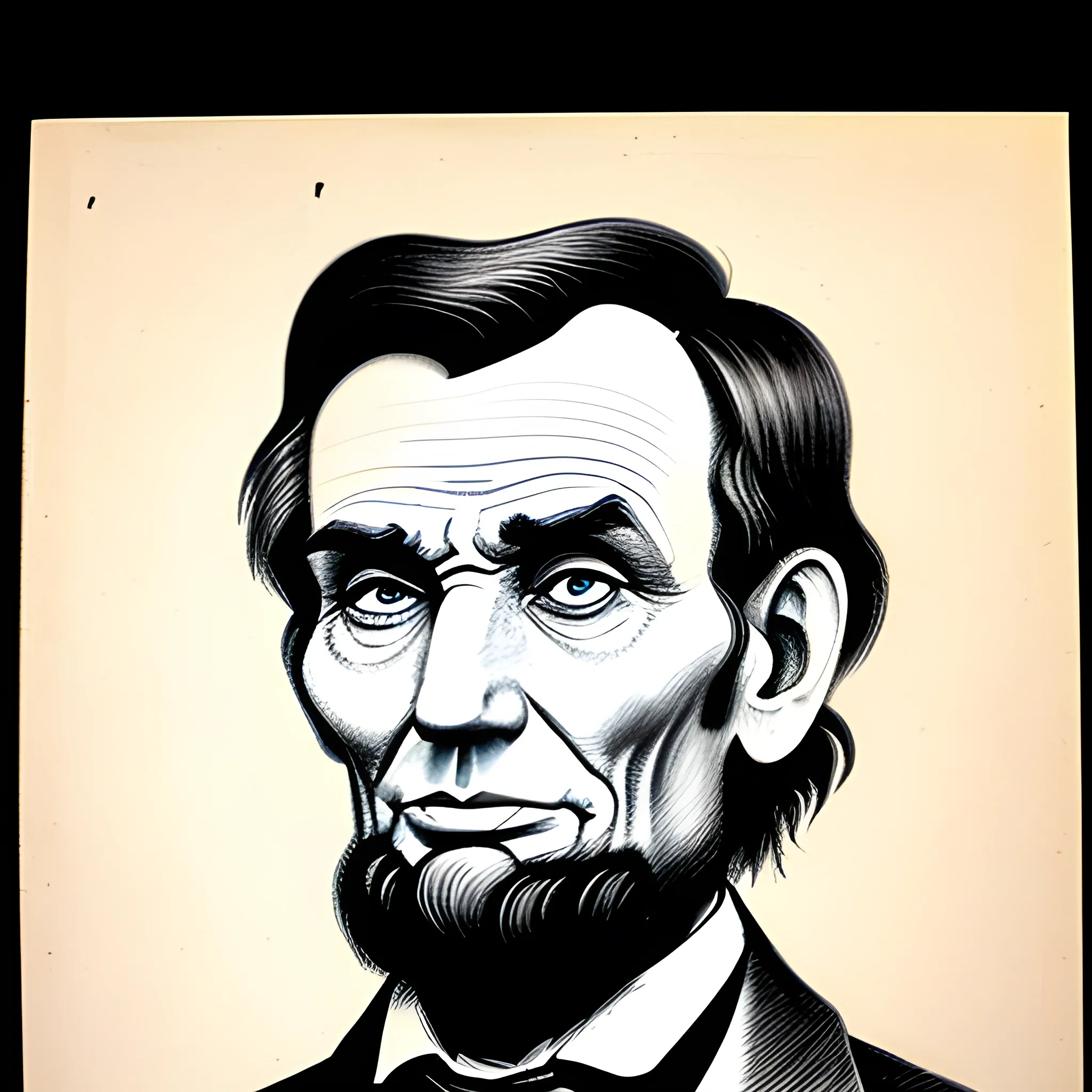 : An old, perhaps lesser-known painting or engraving of Abraham Lincoln Pencil Sketch