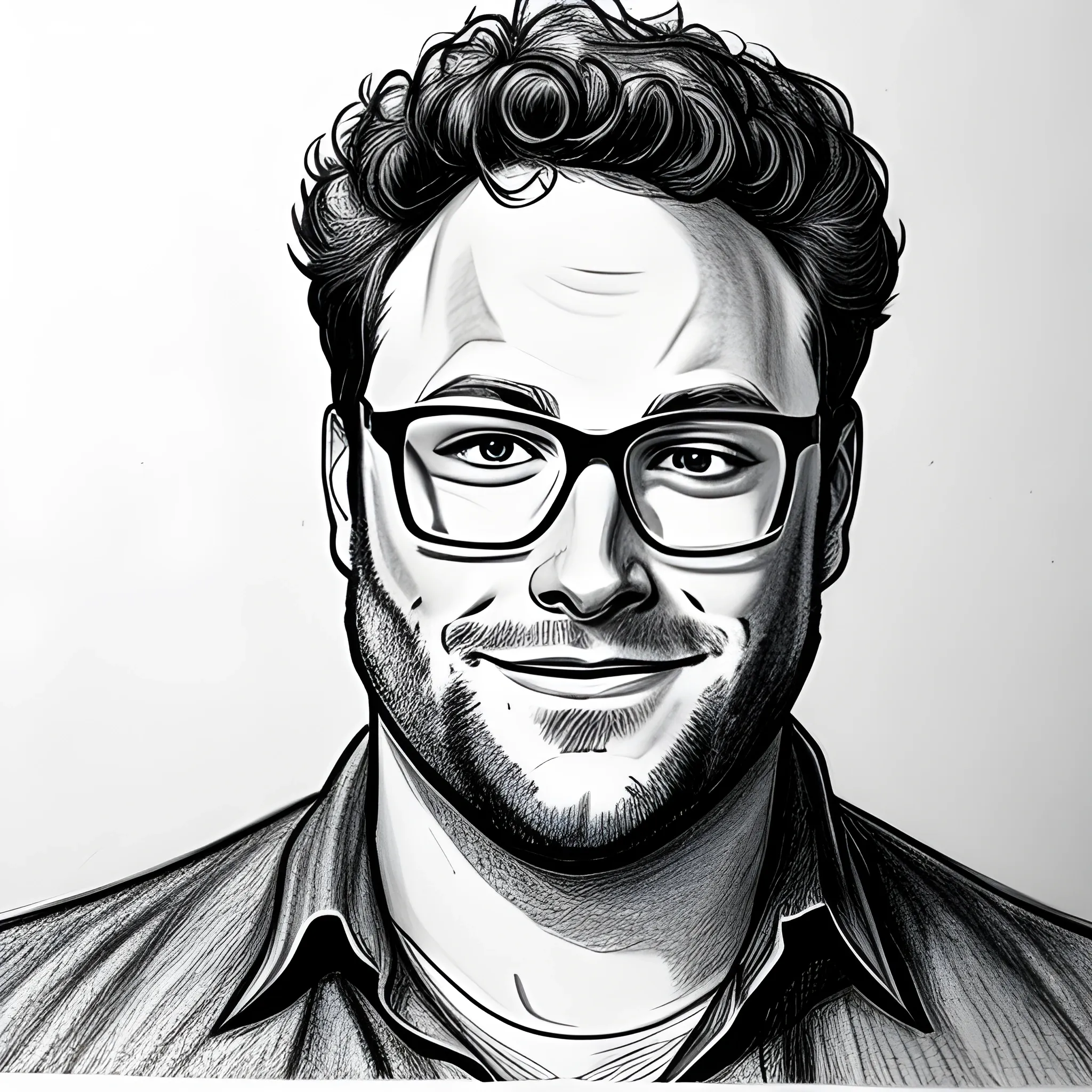 A young Seth Rogen, perhaps during the early 2000s Pencil Sketch