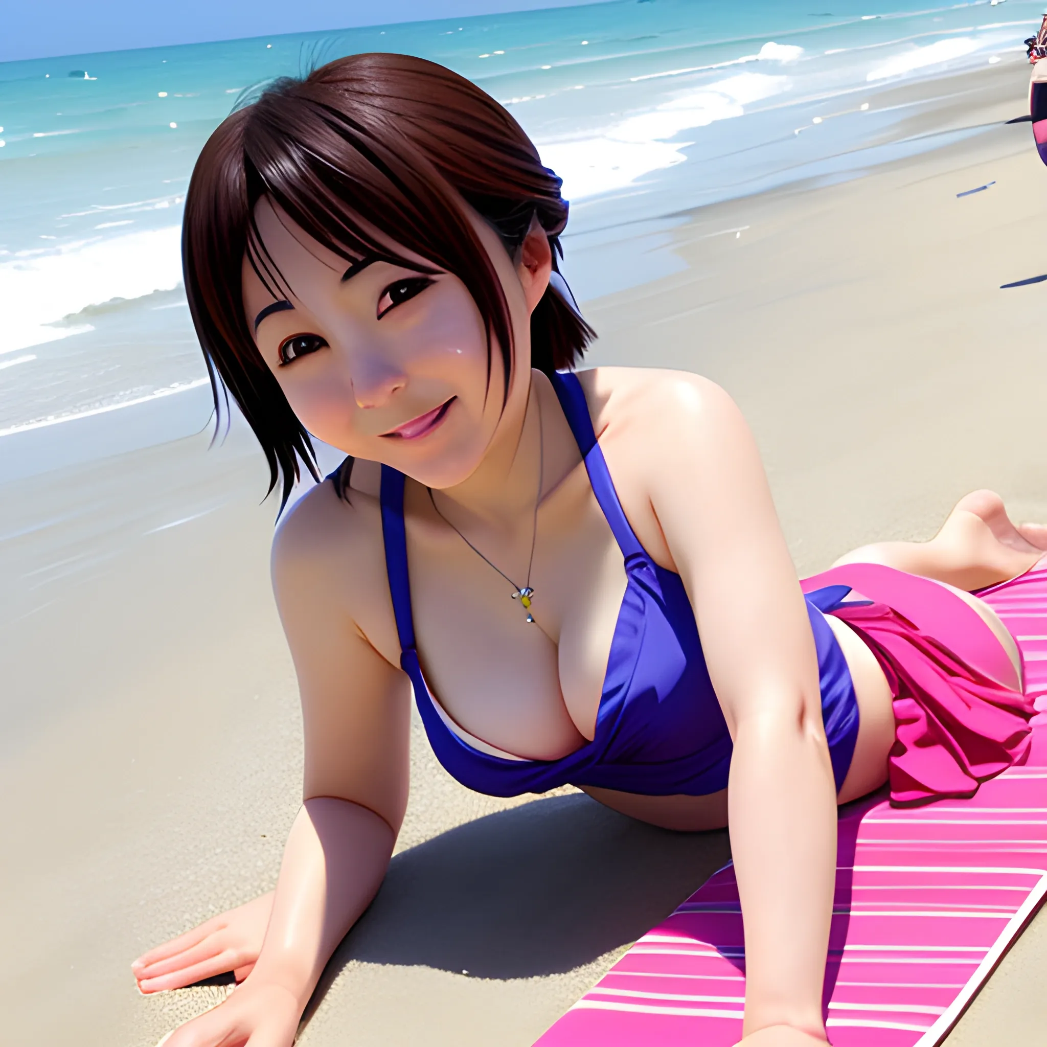 megumi on the beach