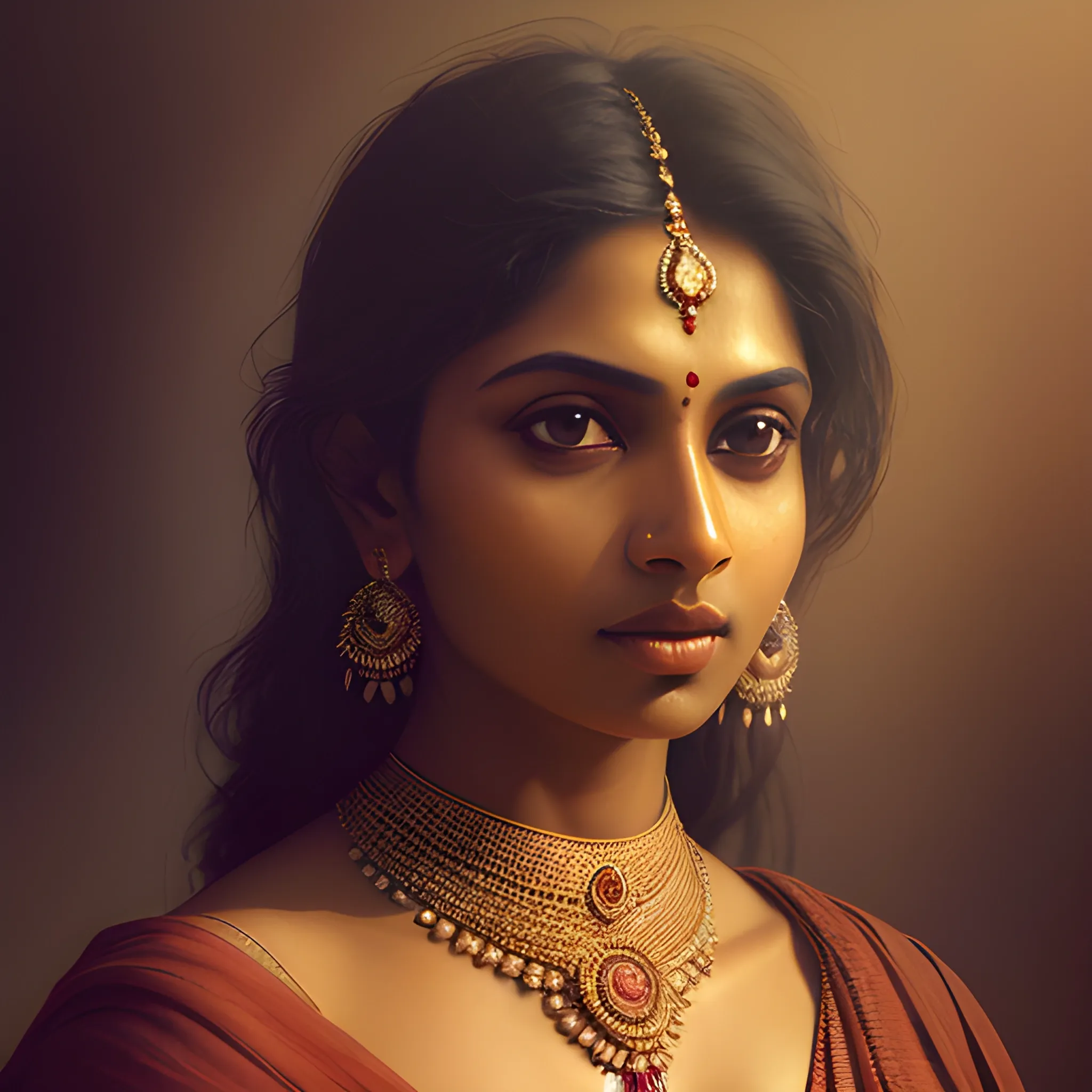 A beautiful Indian woman shot in HD, hyperrealistic, blurred motion background, 8 k artistic photography, photorealistic concept art, soft natural volumetric cinematic perfect light, chiaroscuro, award - winning photograph, masterpiece, oil on canvas, raphael, caravaggio