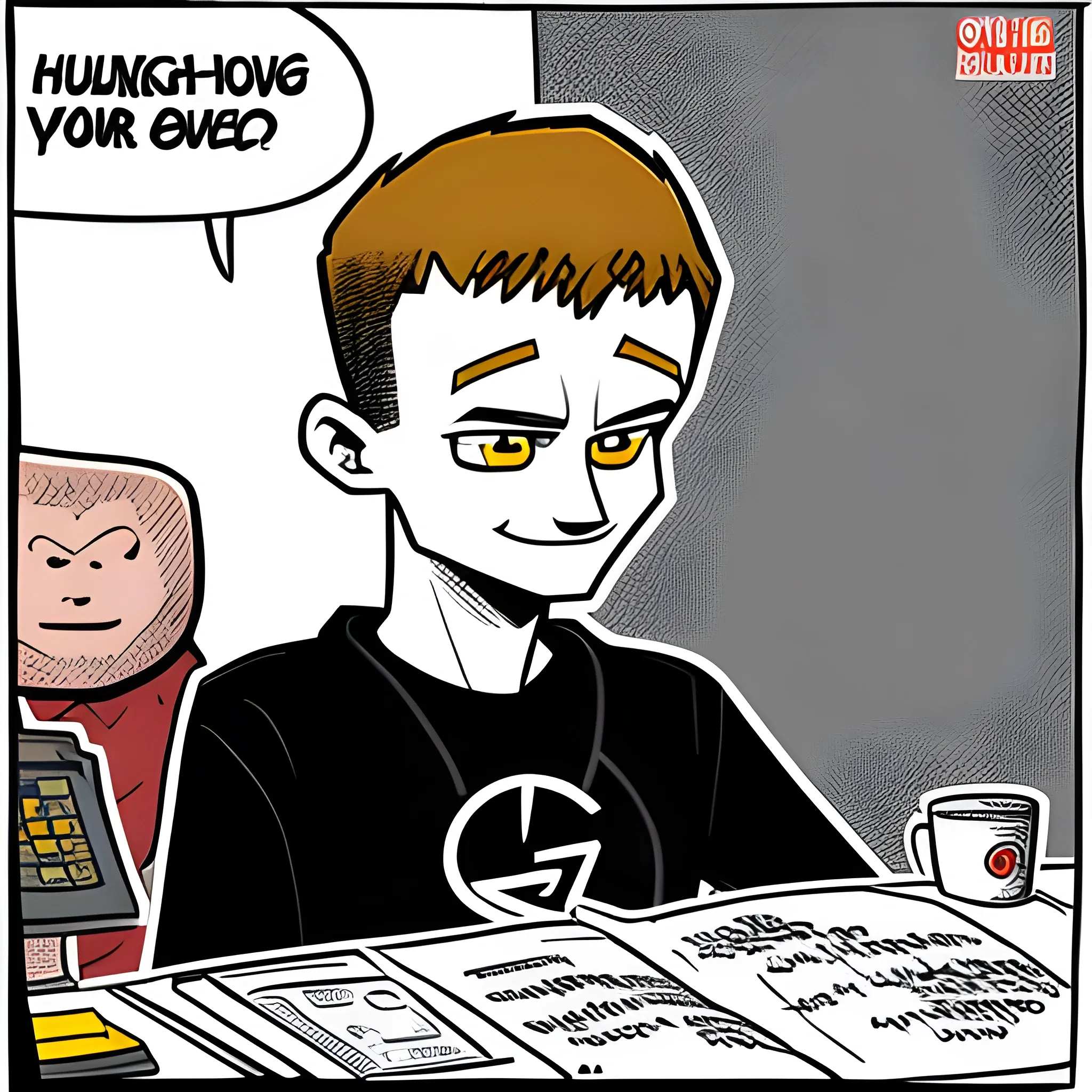 Vitalik Buterin carries out charity work at an orphanage, cartoon