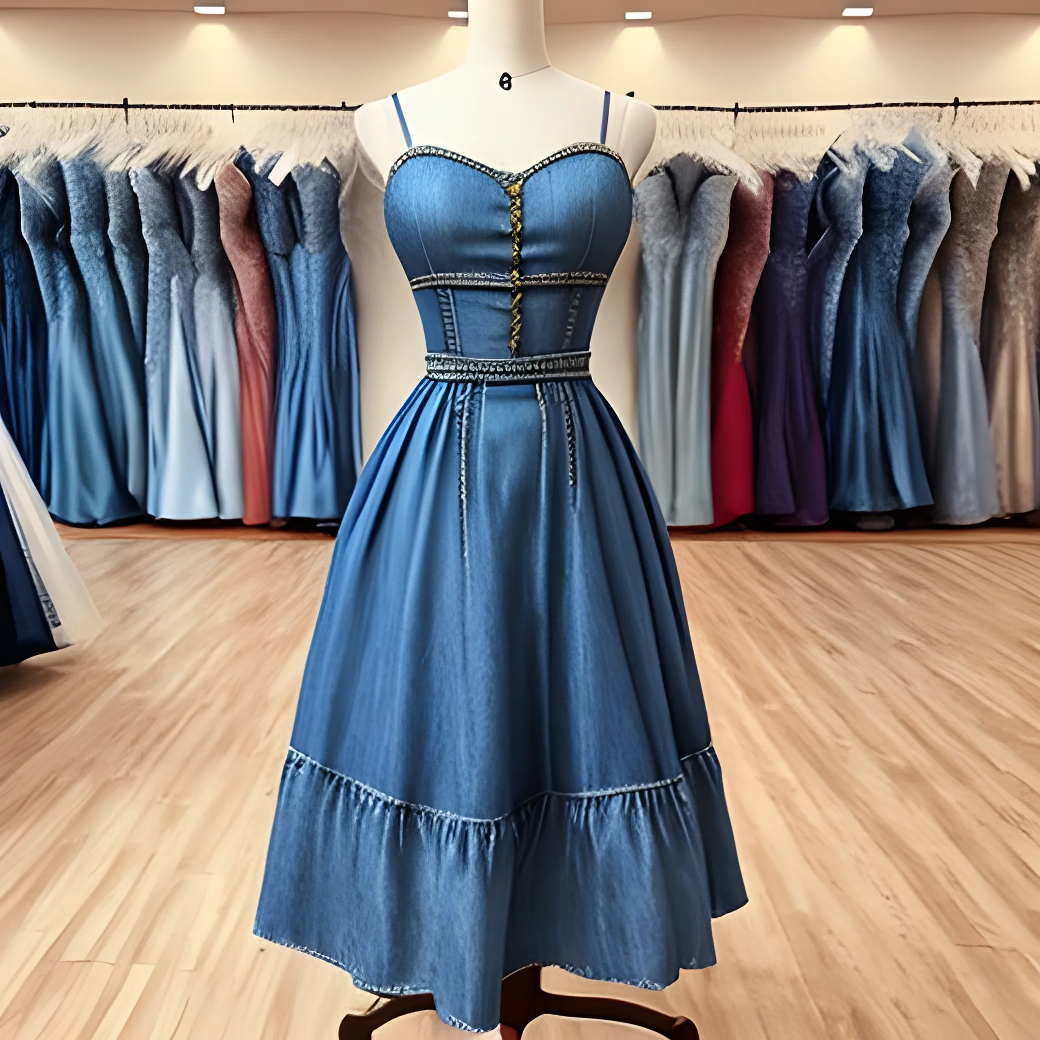 ballroom dress in denim