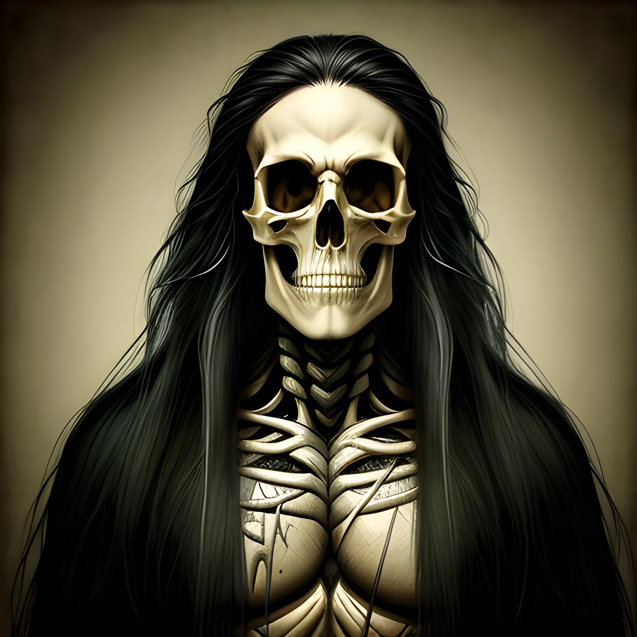 phydelelic art of   less  mascular 
boy skull and long hair with various  philosopical deep

 meaning in each detail to make a art
