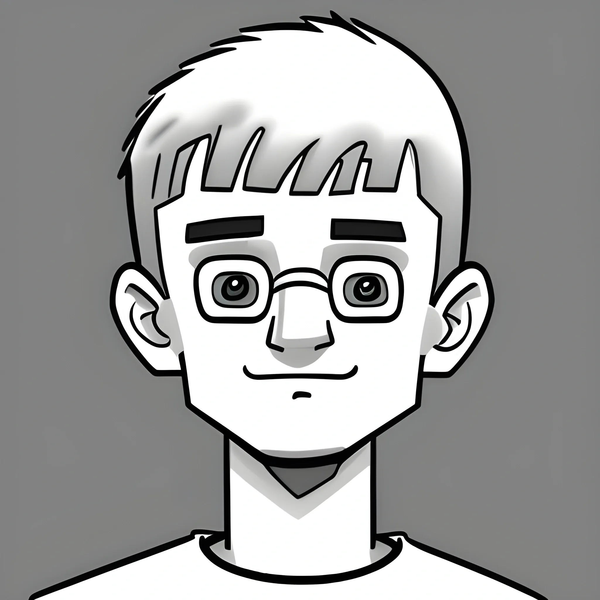 VITALIK BUTERIN cartoon with simple gray background, Cartoon