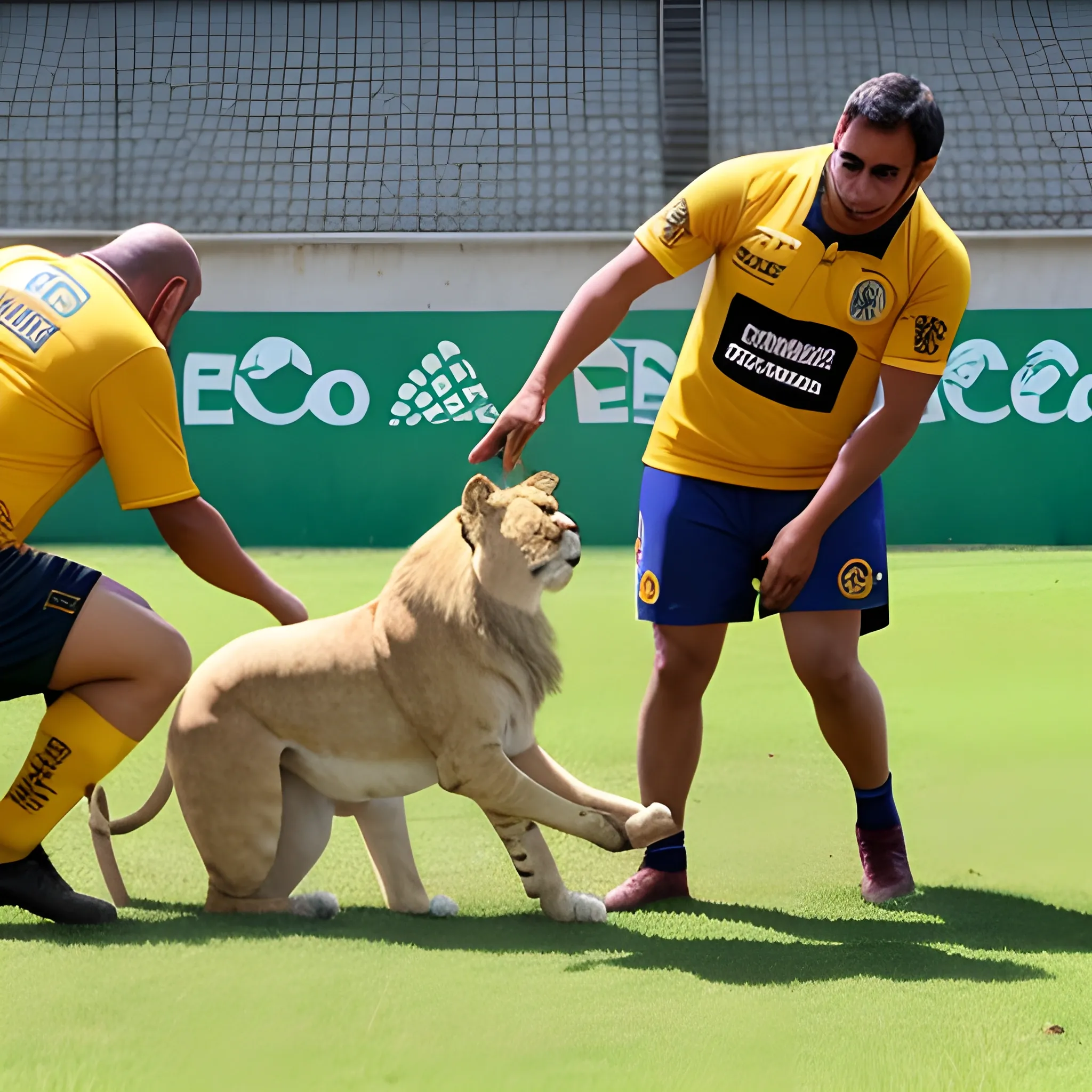 persona con chaleco y logo de club de leones entregando servicio a personas pobres