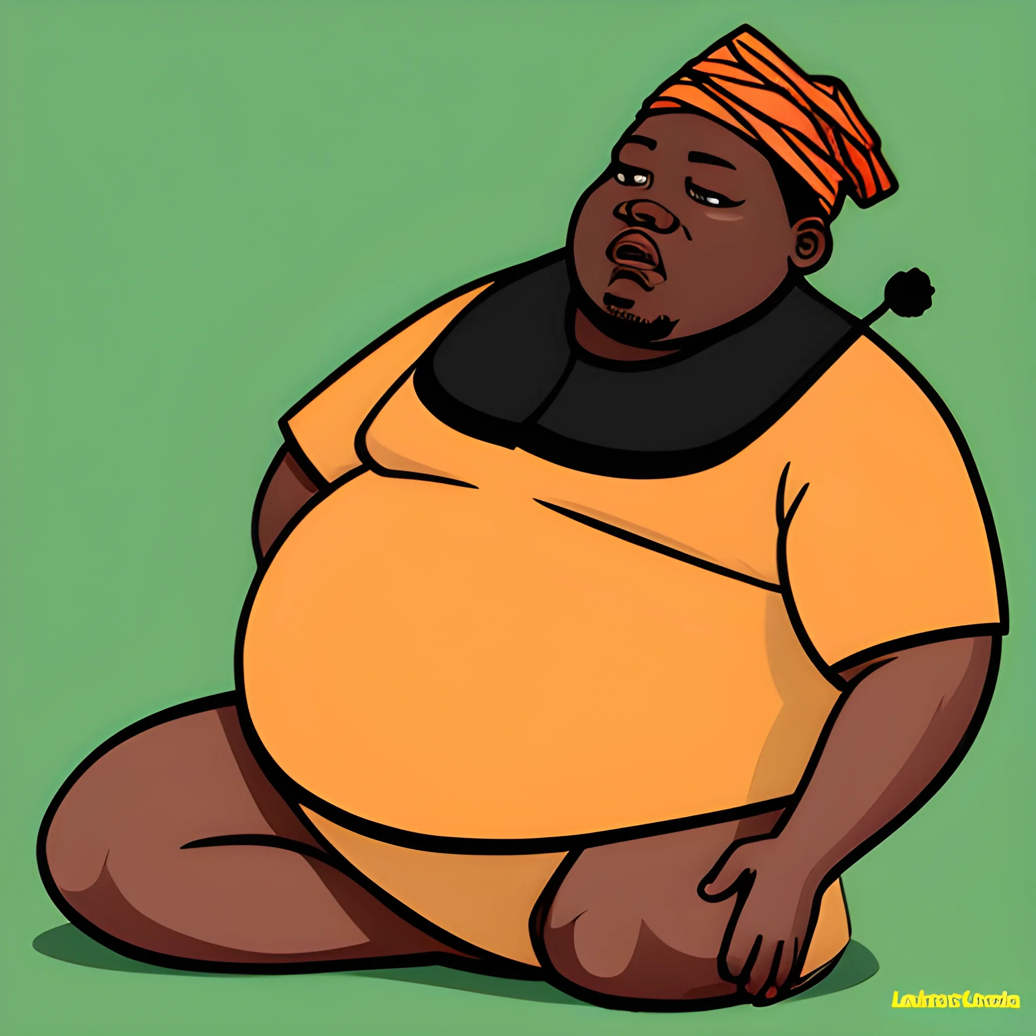 fat african trader, Cartoon