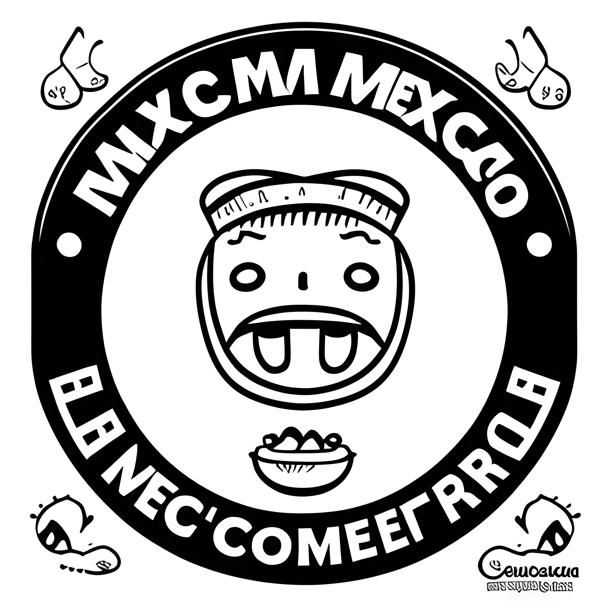 logo de comida mexicana, Cartoon, Pencil Sketch