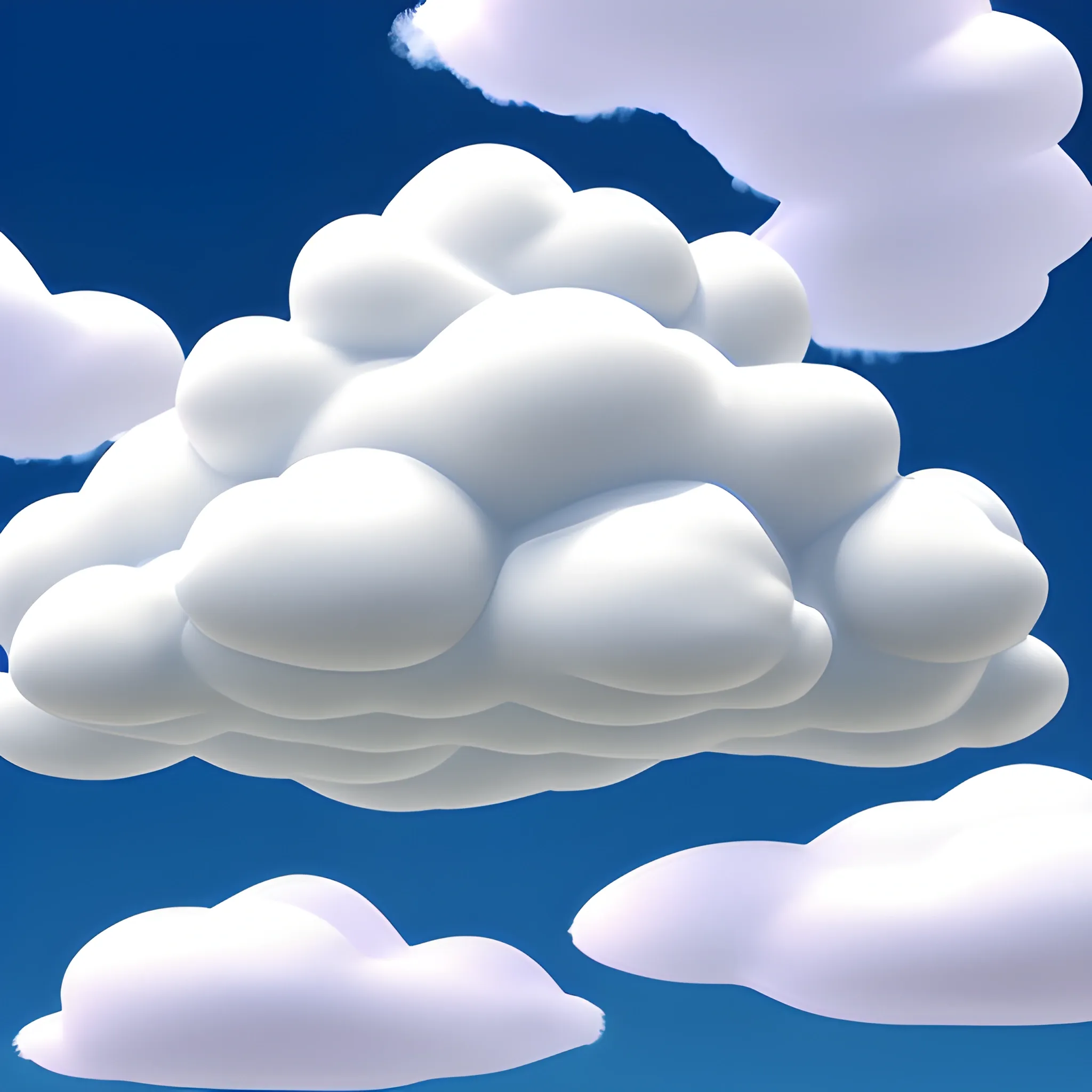 , Cartoon, 3D Cap fom clouds