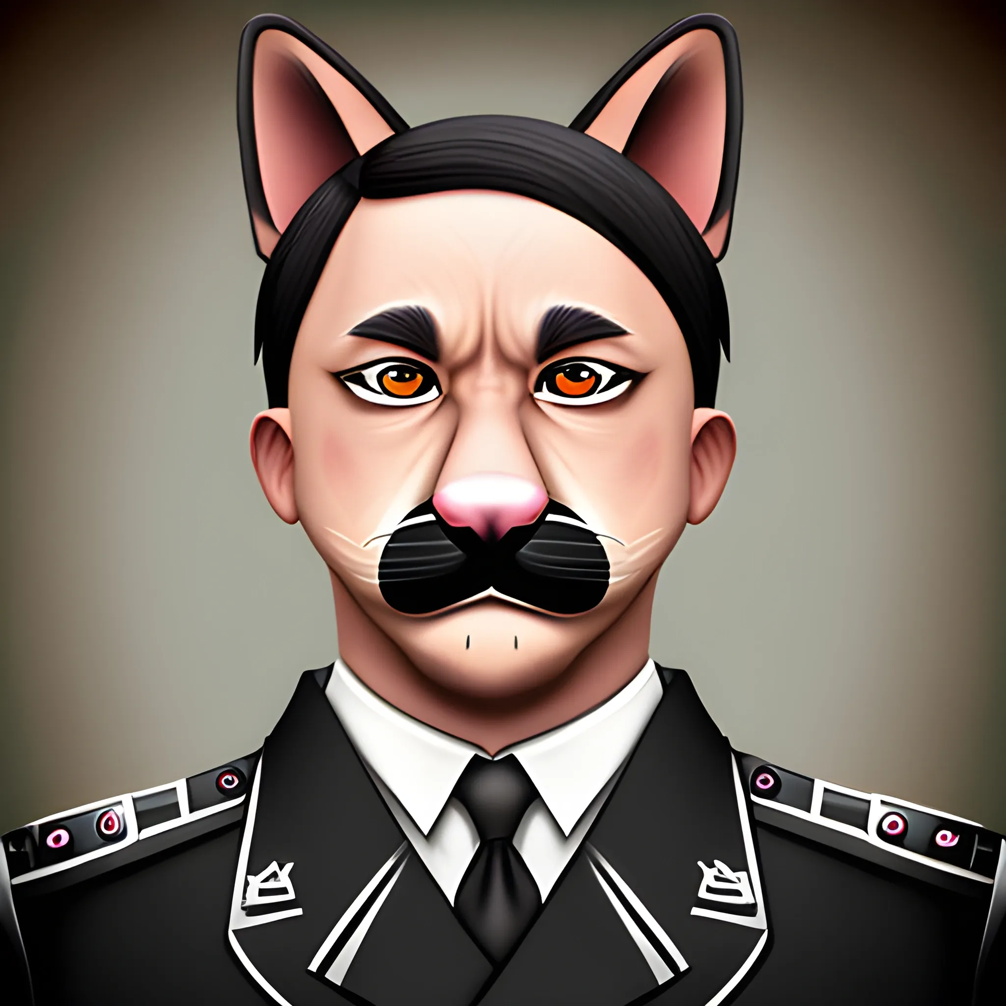 anthro furry styled hitler realistic fursona 