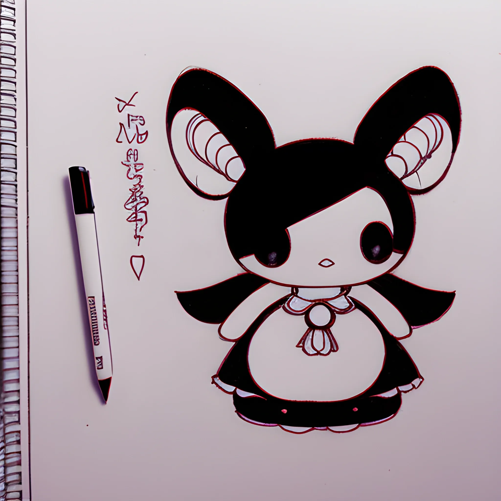 Pencil Sketch kuromi sanrio