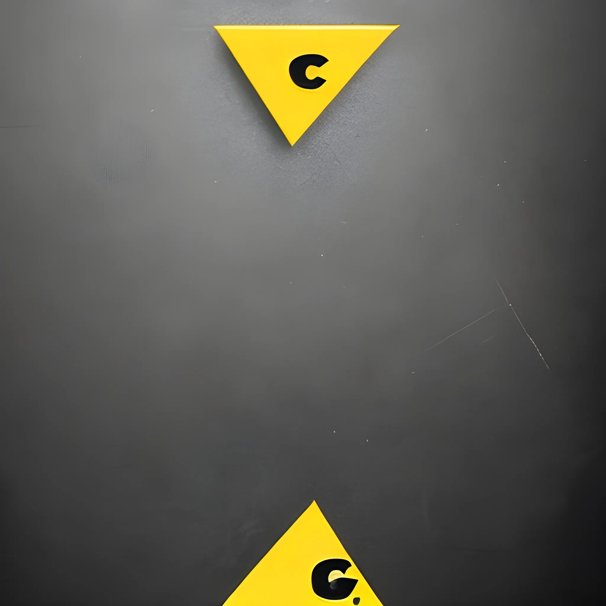 can you create a yellow triangle with the letters C3 in black writing.  Give the yellow triangle a thin white border.  

