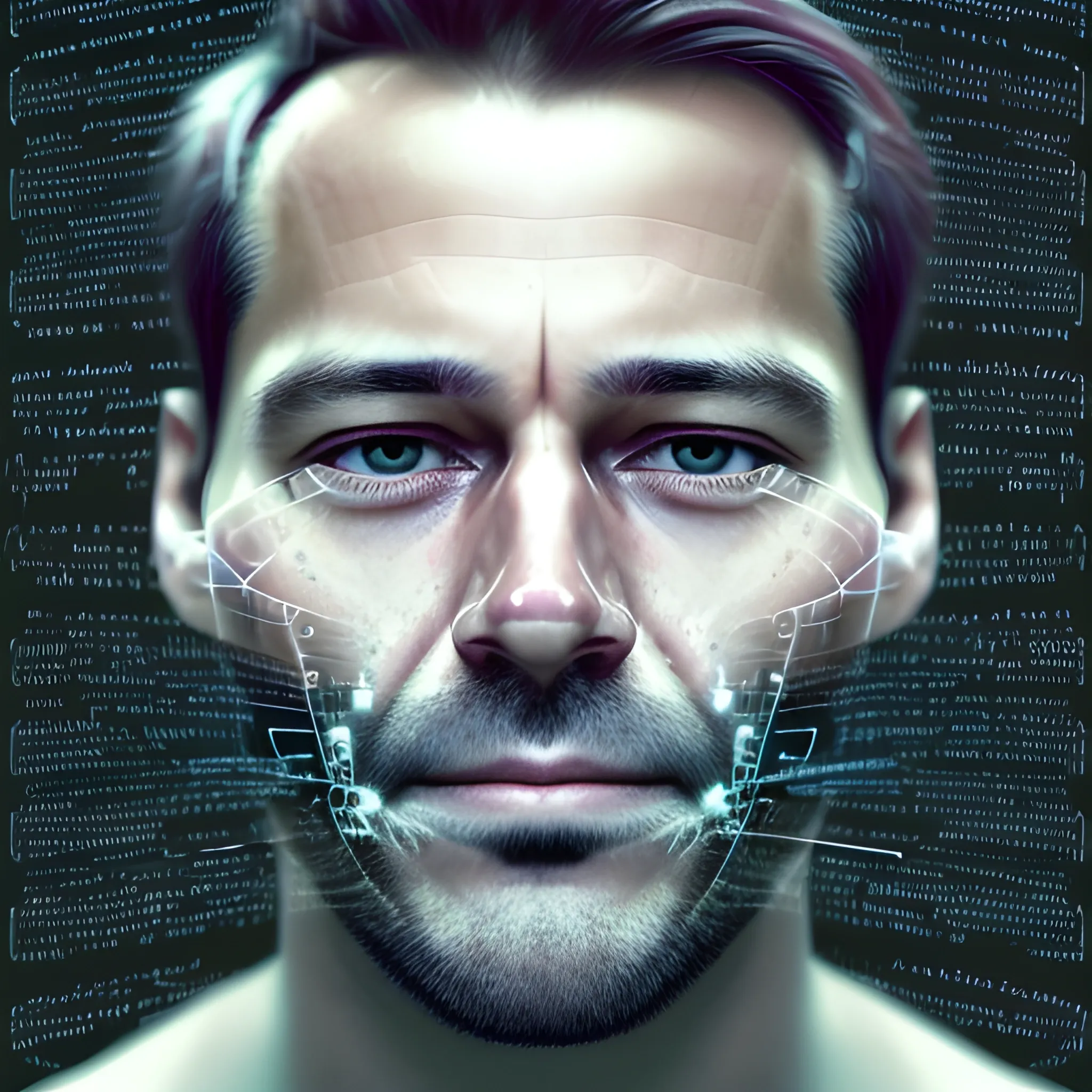 image of a man's face as if it were part of a computerized image.  This face would be being pulled as if through a void where things related to the digital world of the internet and also people's bodies would also be being pulled.
 The image must have a somber but also impactful tone, Trippy