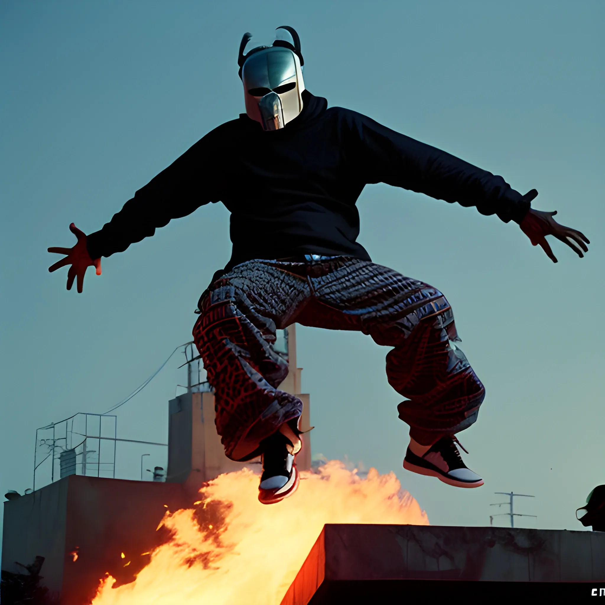 MF Doom doing crazy stunts