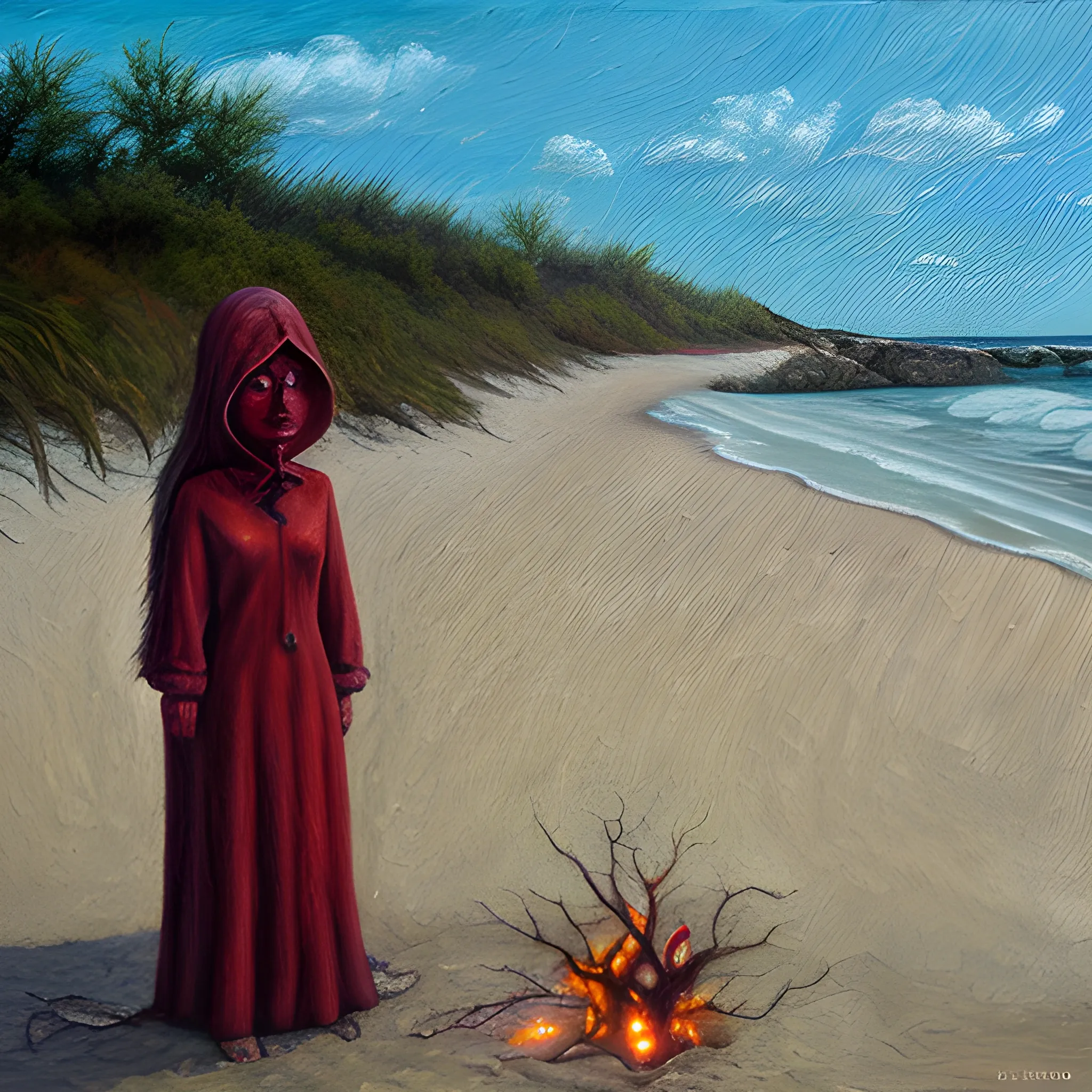 The Blair witch on the beach, Oil Painting