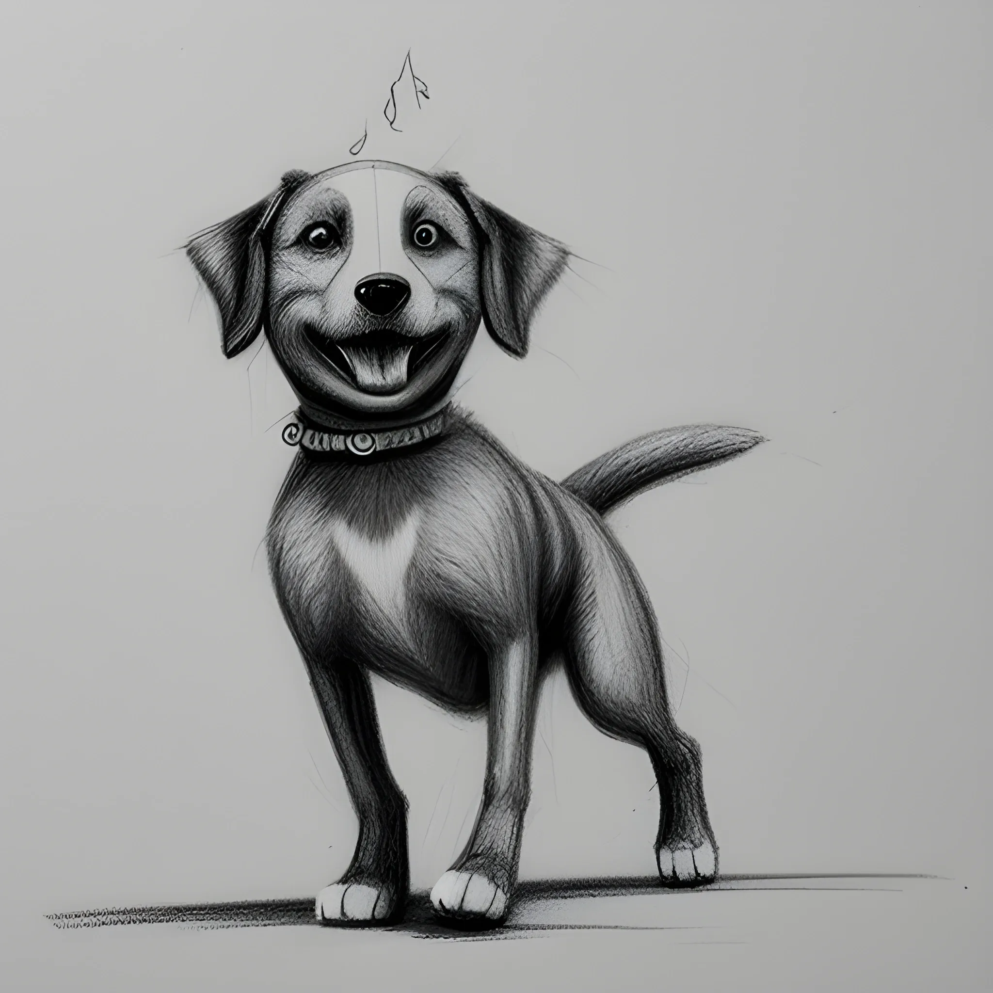 dog dances pogo , Pencil Sketch - Arthub.ai