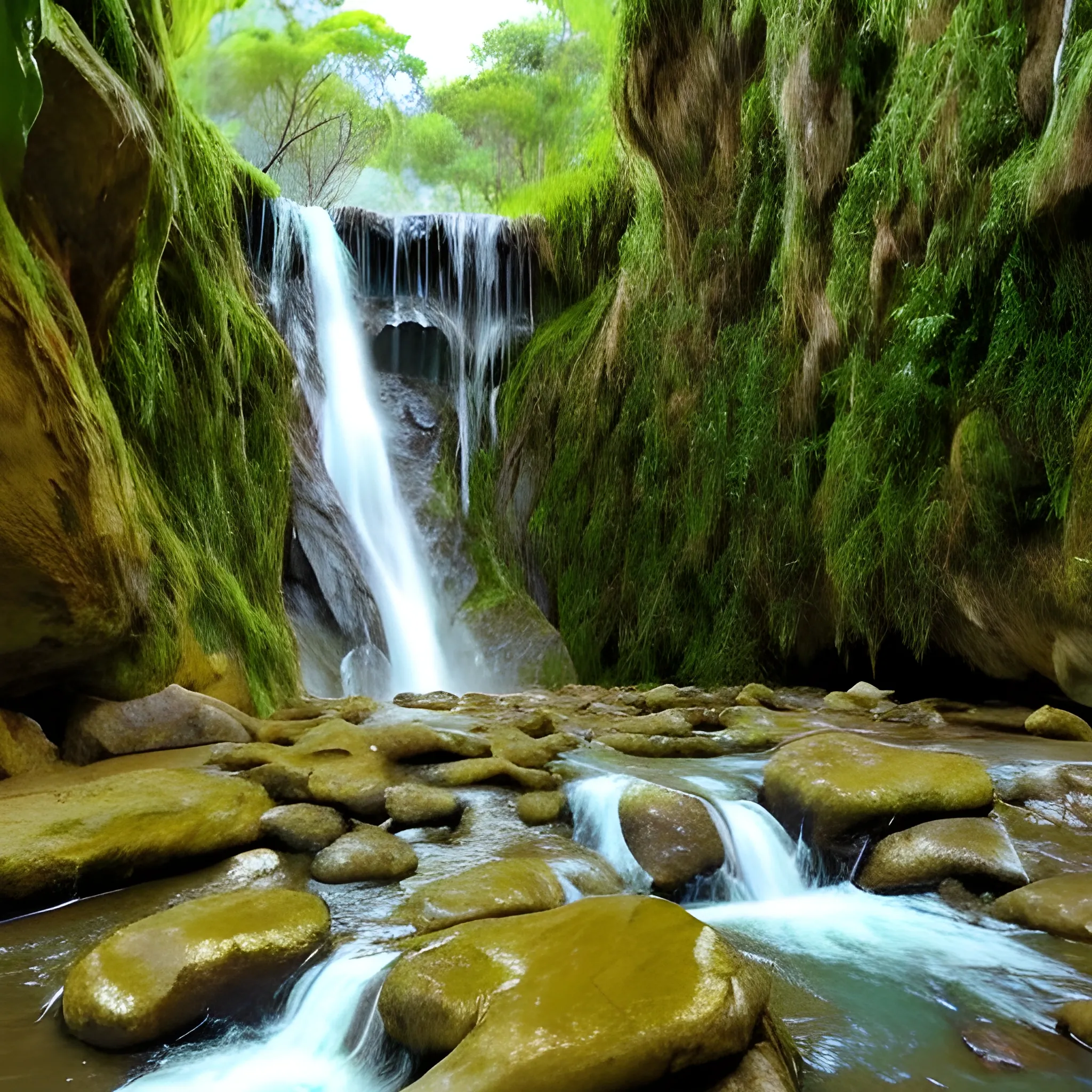 genera la imagen de una cascada