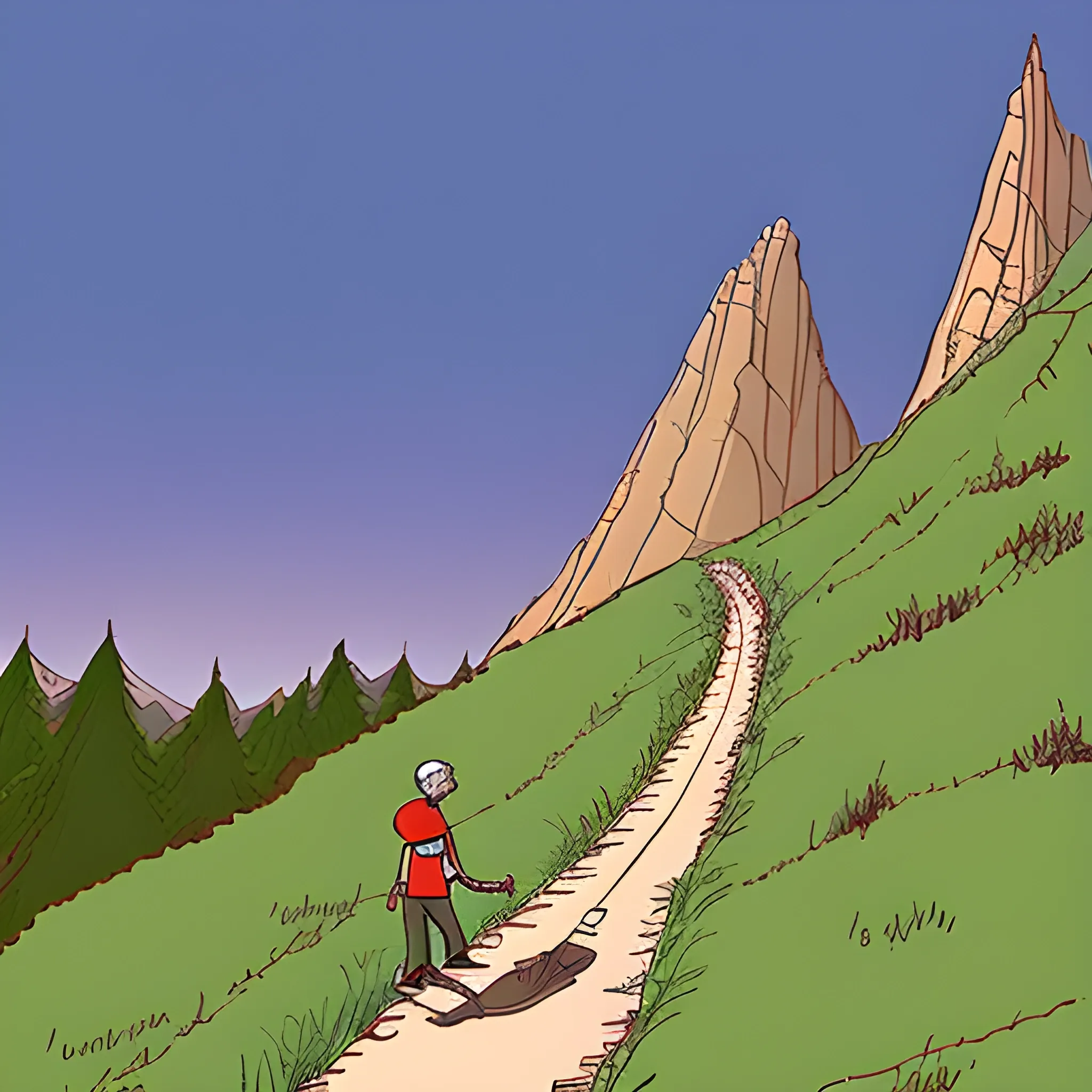 my paths give a vision it is because we are climbing, Cartoon