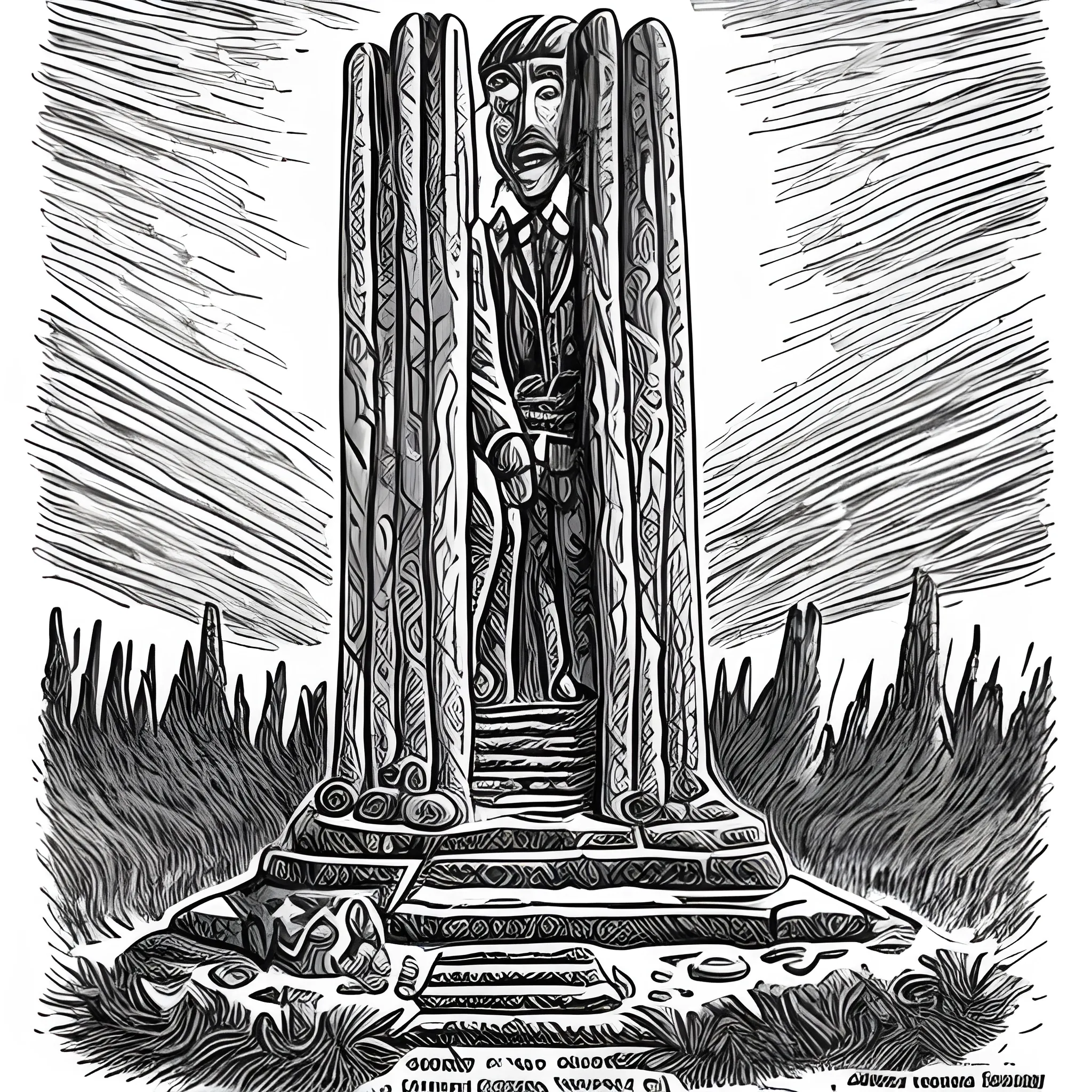 my paths give a vision it is because we are climbing, monument Cartoon, Trippy