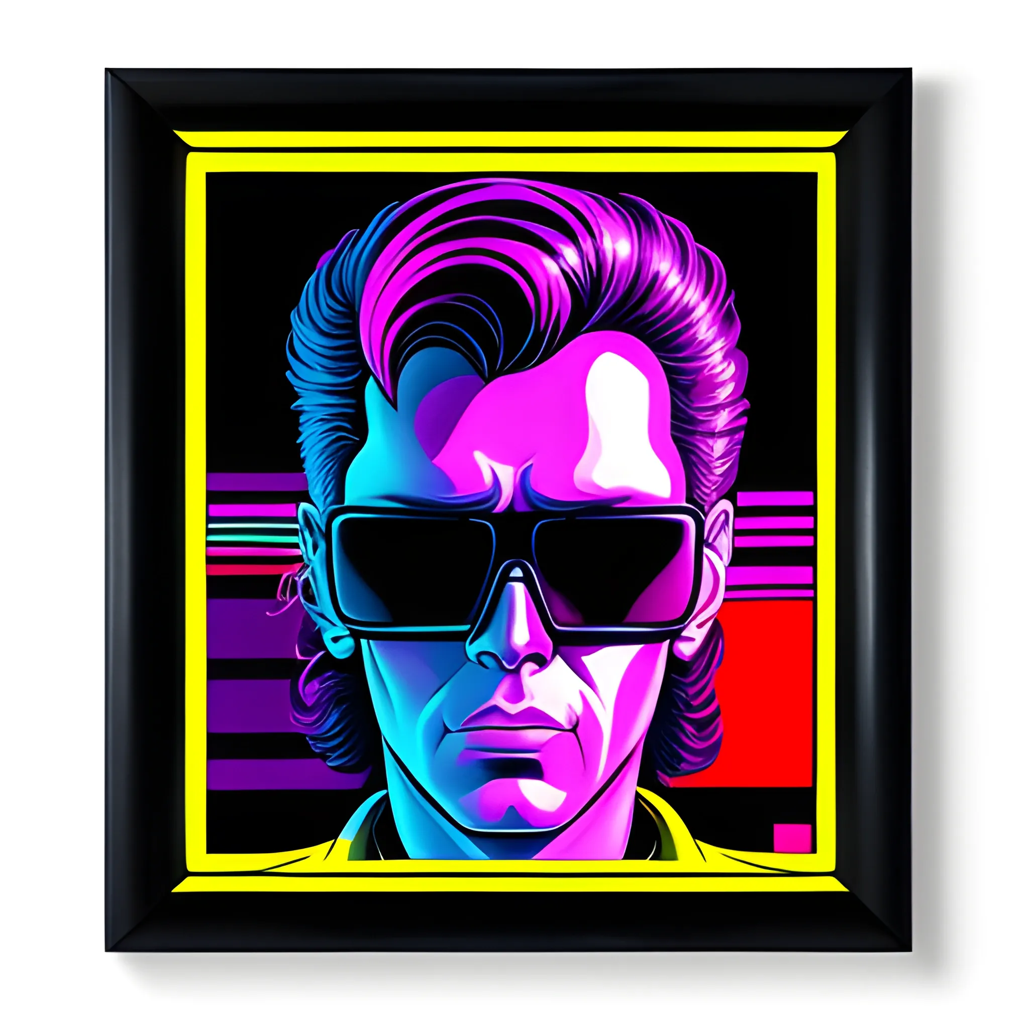 synthwave, painting frame