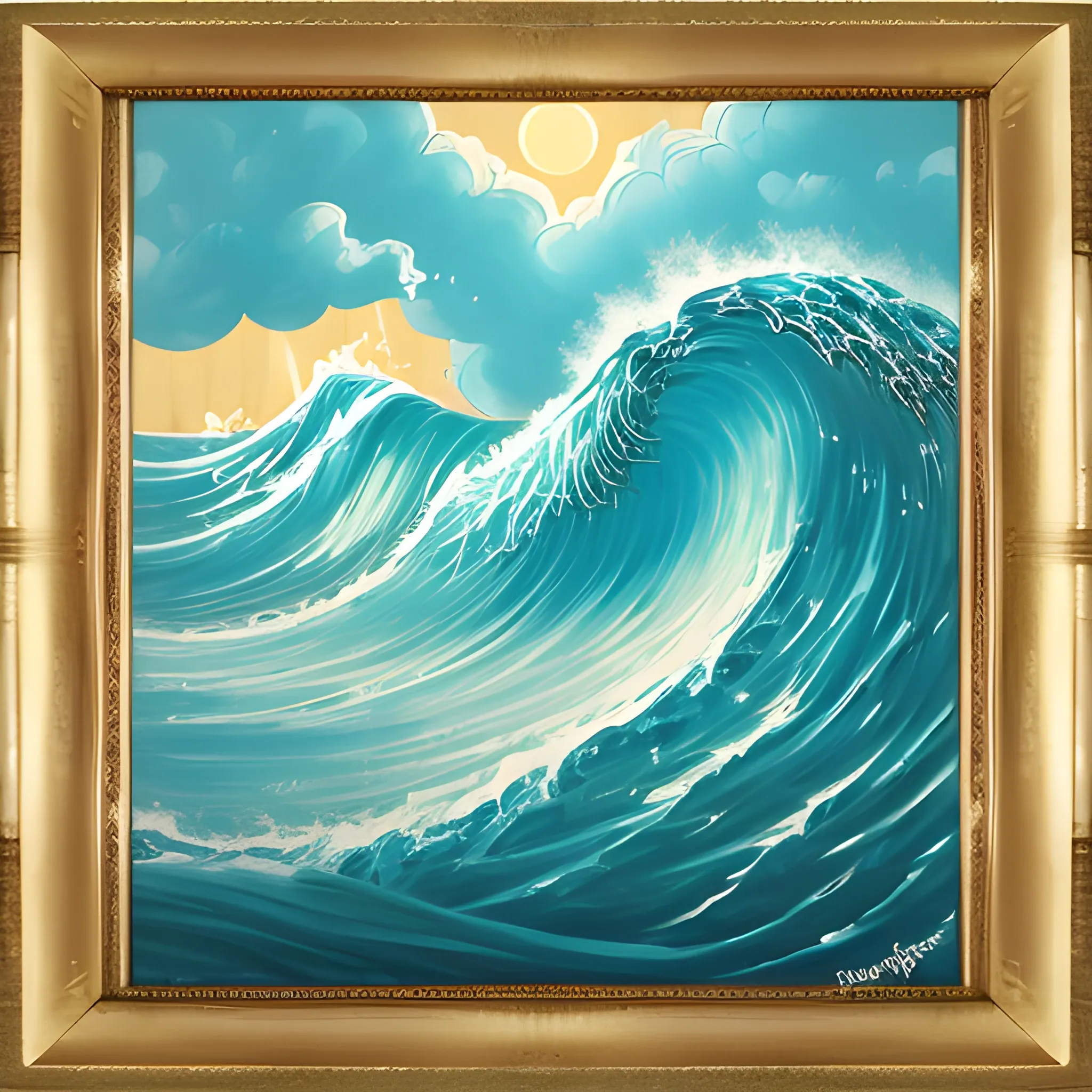 wave 80 style, painting frame