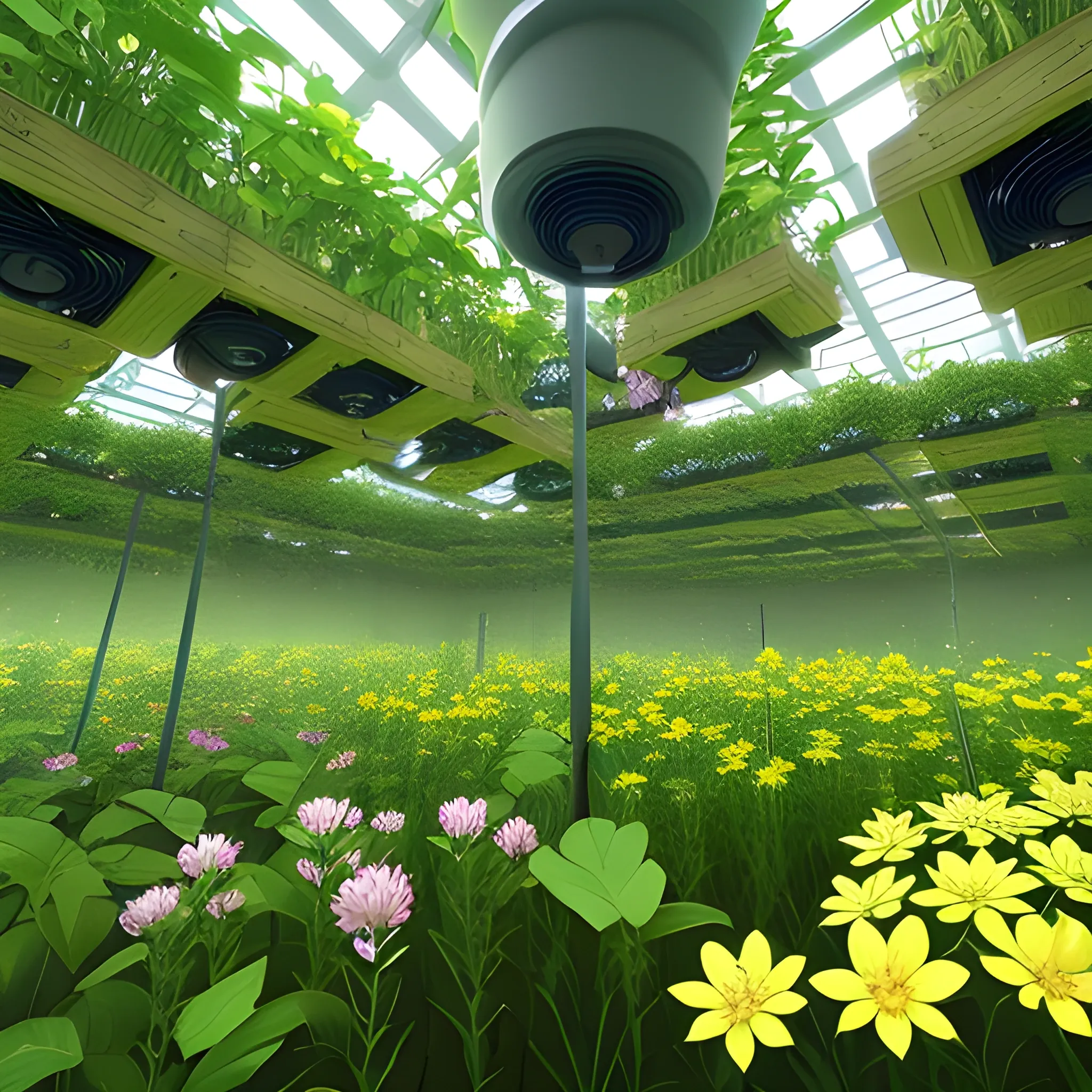 Effect: The plants grow and shift dynamically, with flowers blooming and leaves rustling as you tilt the device. Touch interactions could trigger plant growth or change their appearance.