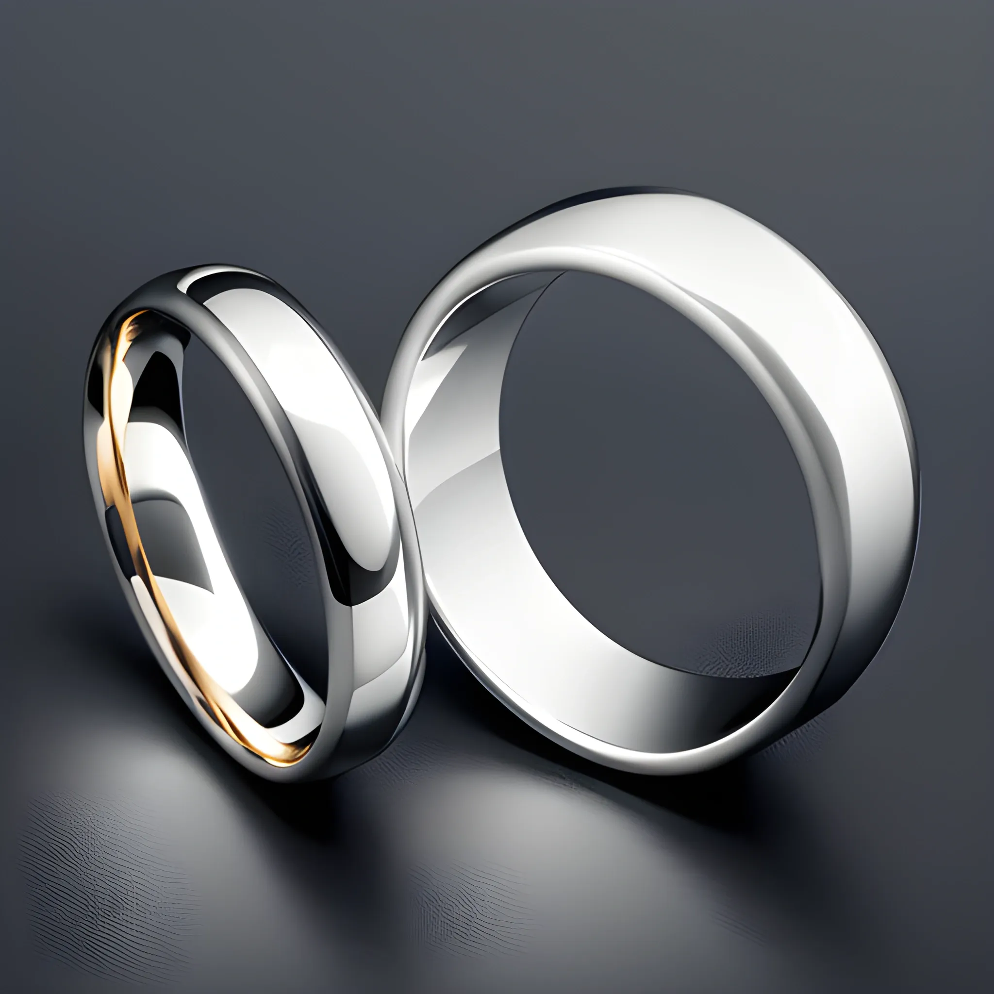 two wedding rings over white background
