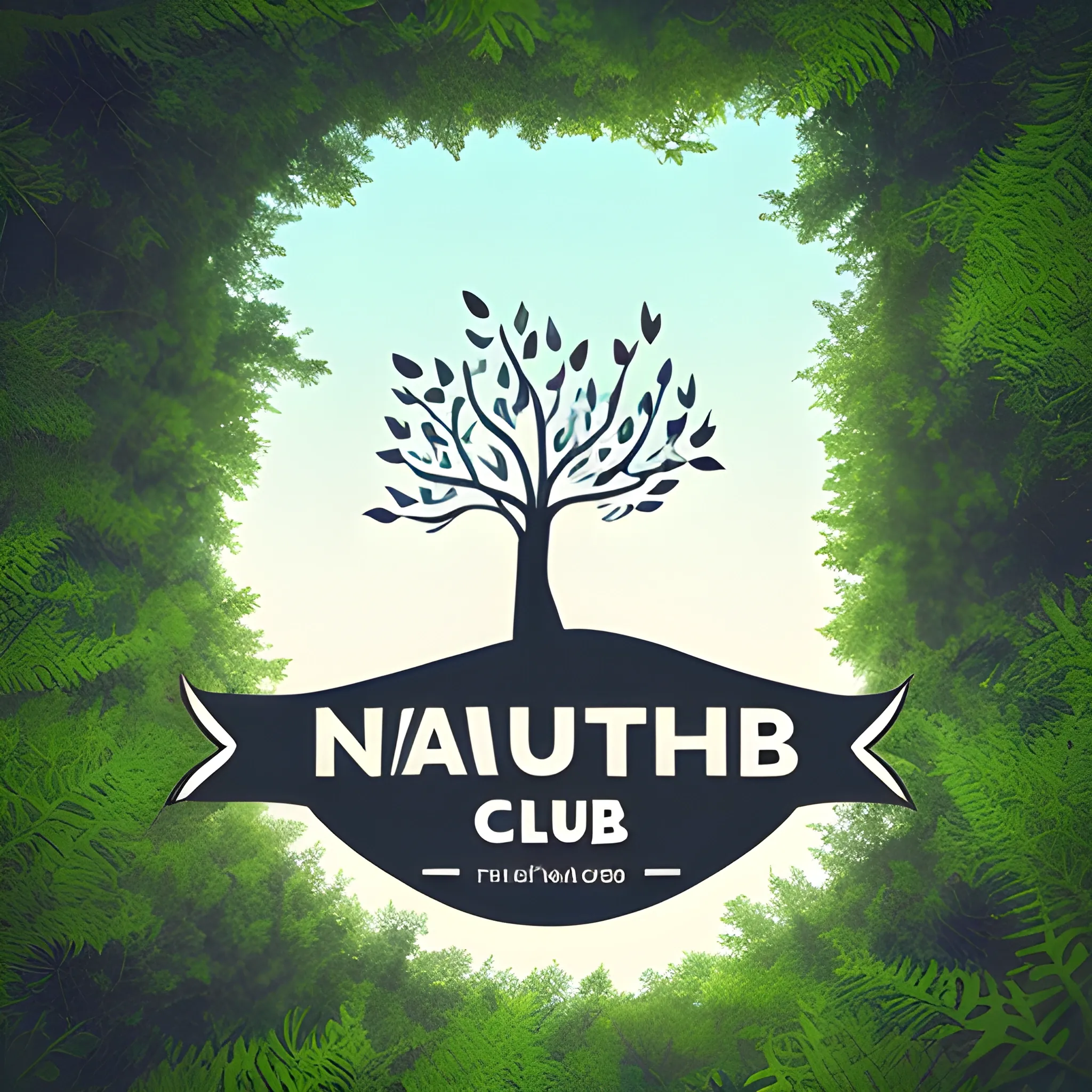 make me a beautiful design where people communicate at the nature  and it says on top speaking club