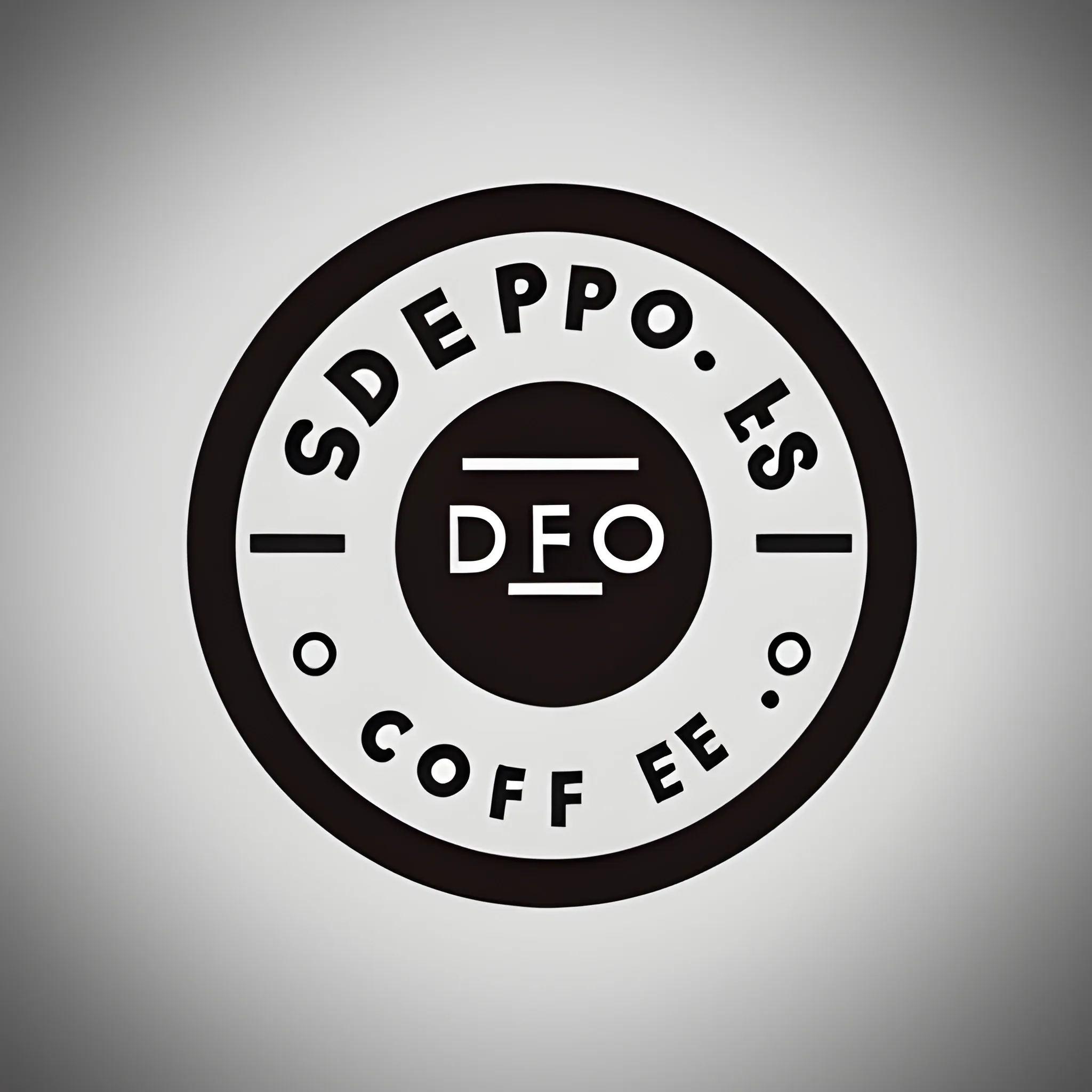 minimalistic logo for a coffee shop with the name "Depo"