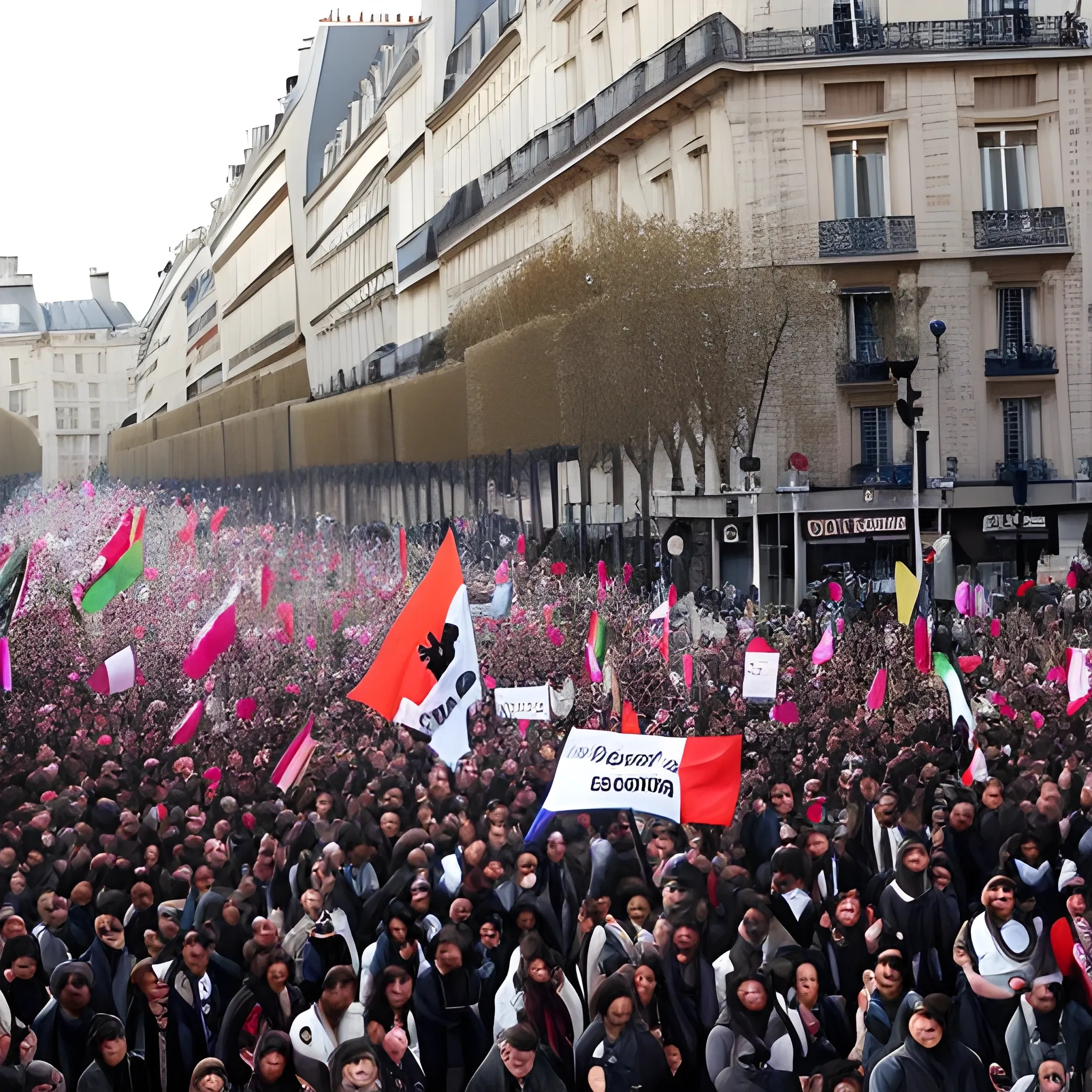 Juventudes manifestándose políticamente en las calles de parís