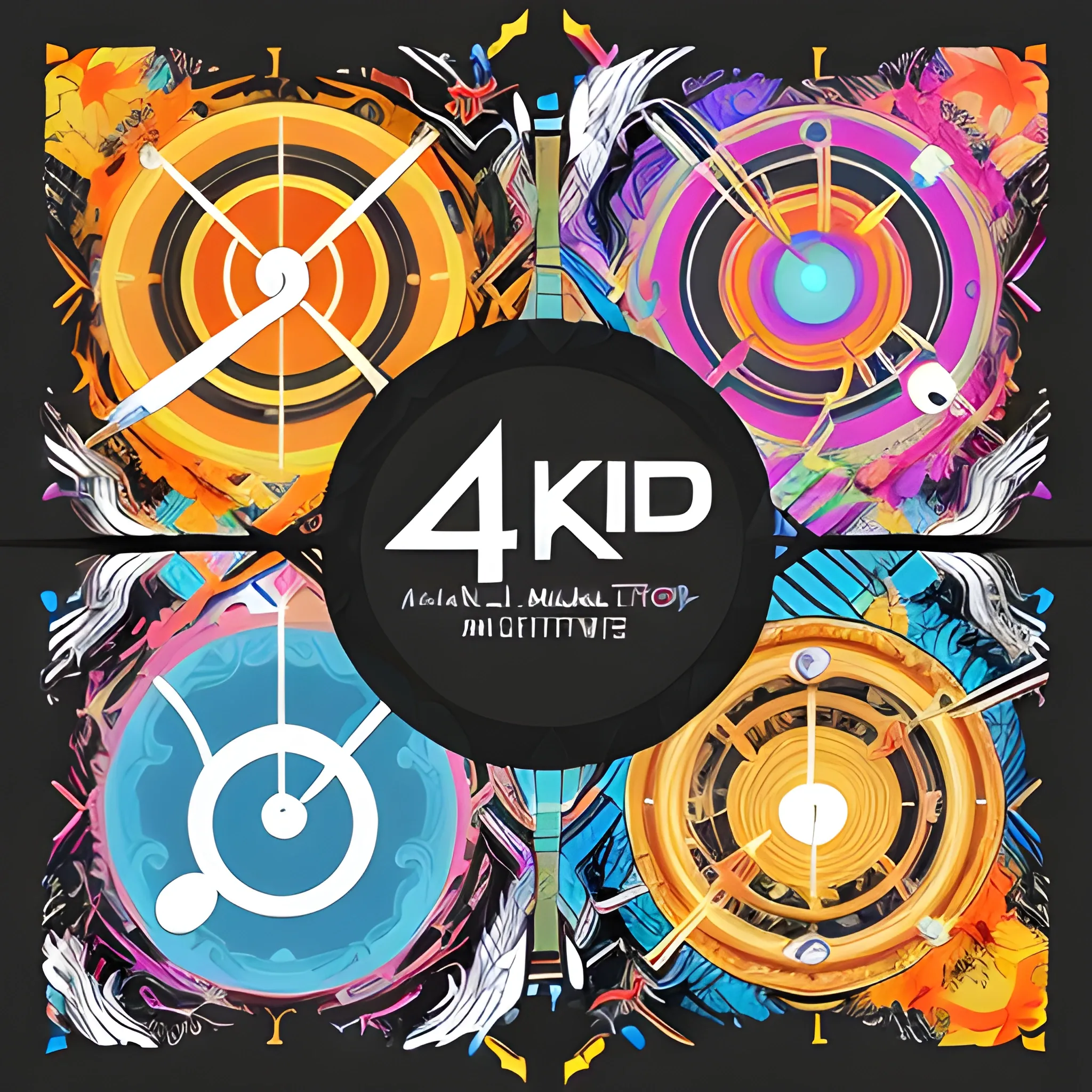 "High-resolution 4K anime-style avatar featuring abstract musical elements. The design should include stylized musical symbols like notes, treble clefs, and abstract representations of instruments such as pianos or guitars. Incorporate vibrant, colorful patterns and dynamic shapes to evoke the essence of music. The composition should be artistic and engaging, focusing on musical themes without depicting specific characters."