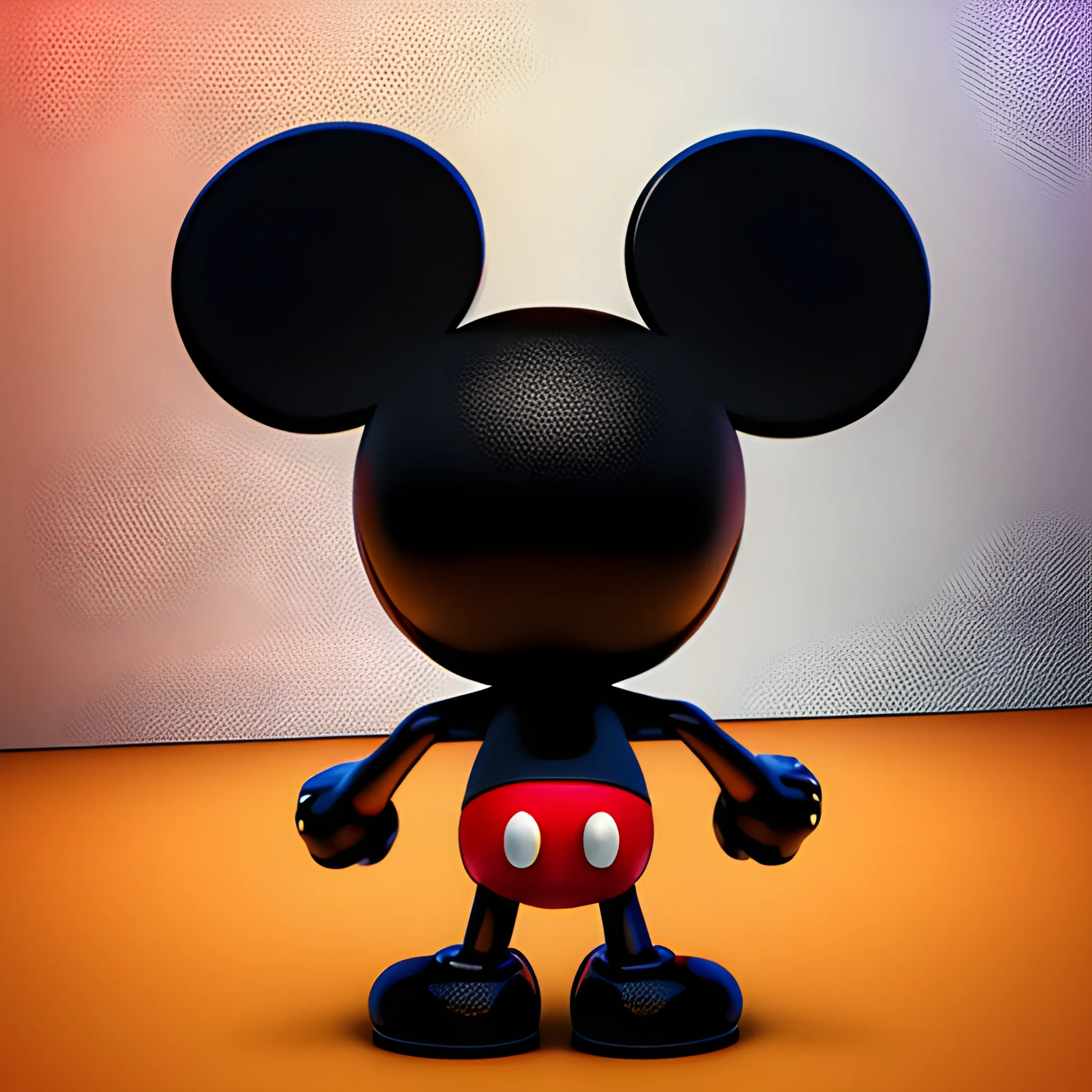 mickey mouse saludando, imagen de frente sin fondo, medio cuerpo asomado, 3D