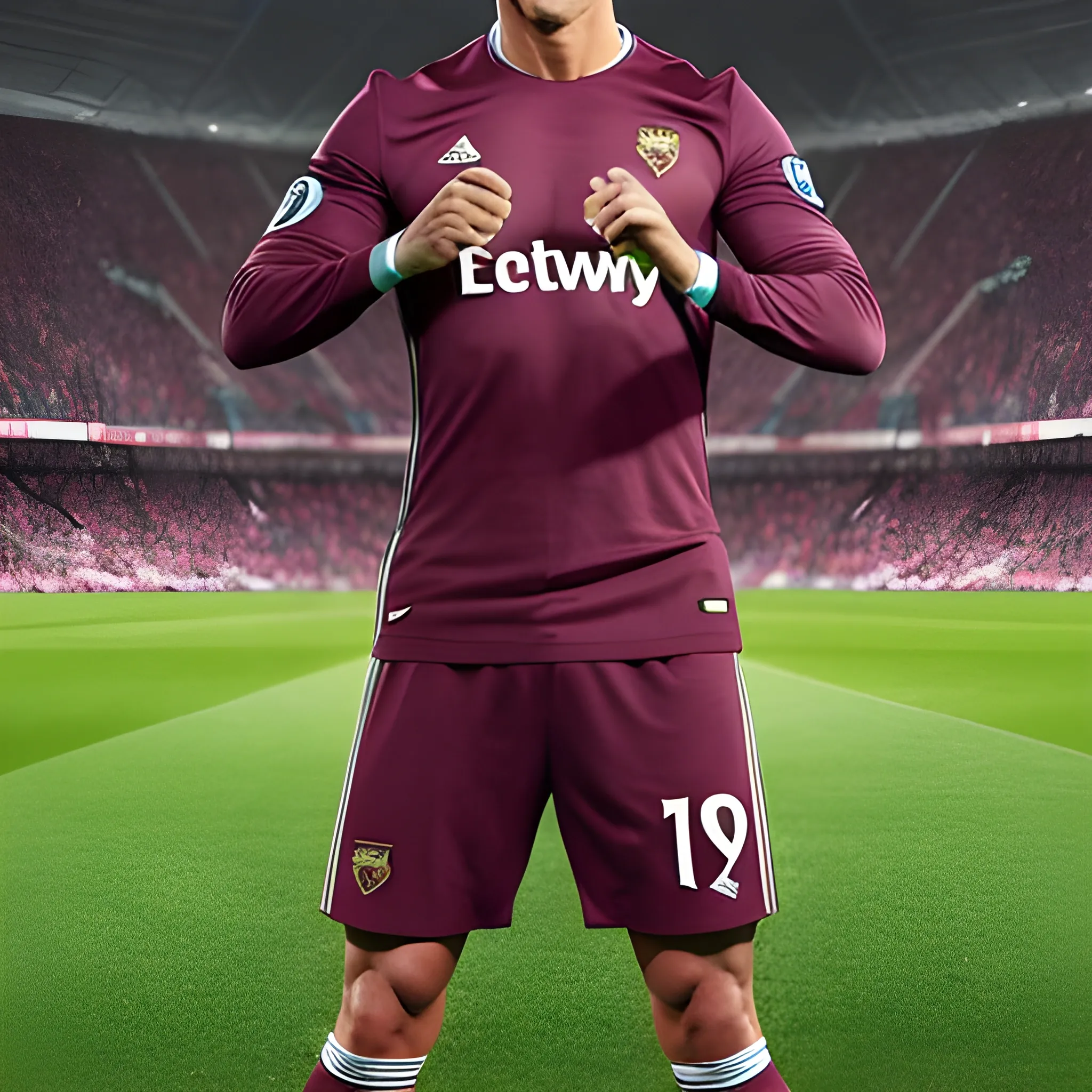 CRISTIANO RONALDO showing off West Ham new kit 