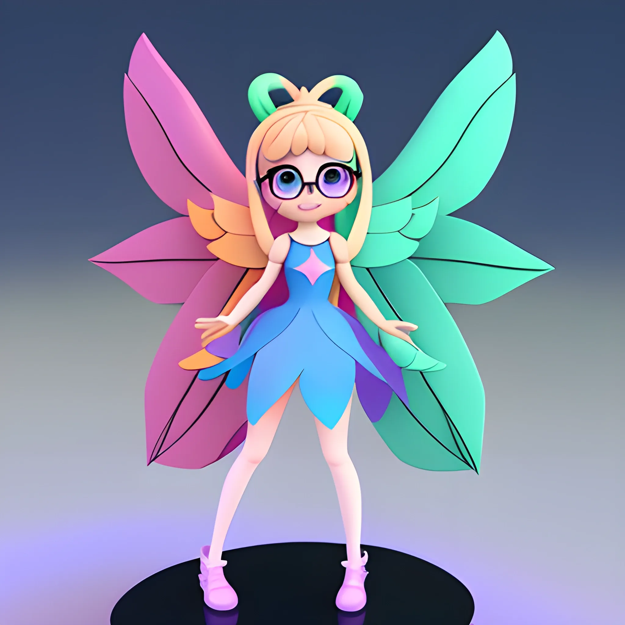 , Cartoon, 3D star butterfly 