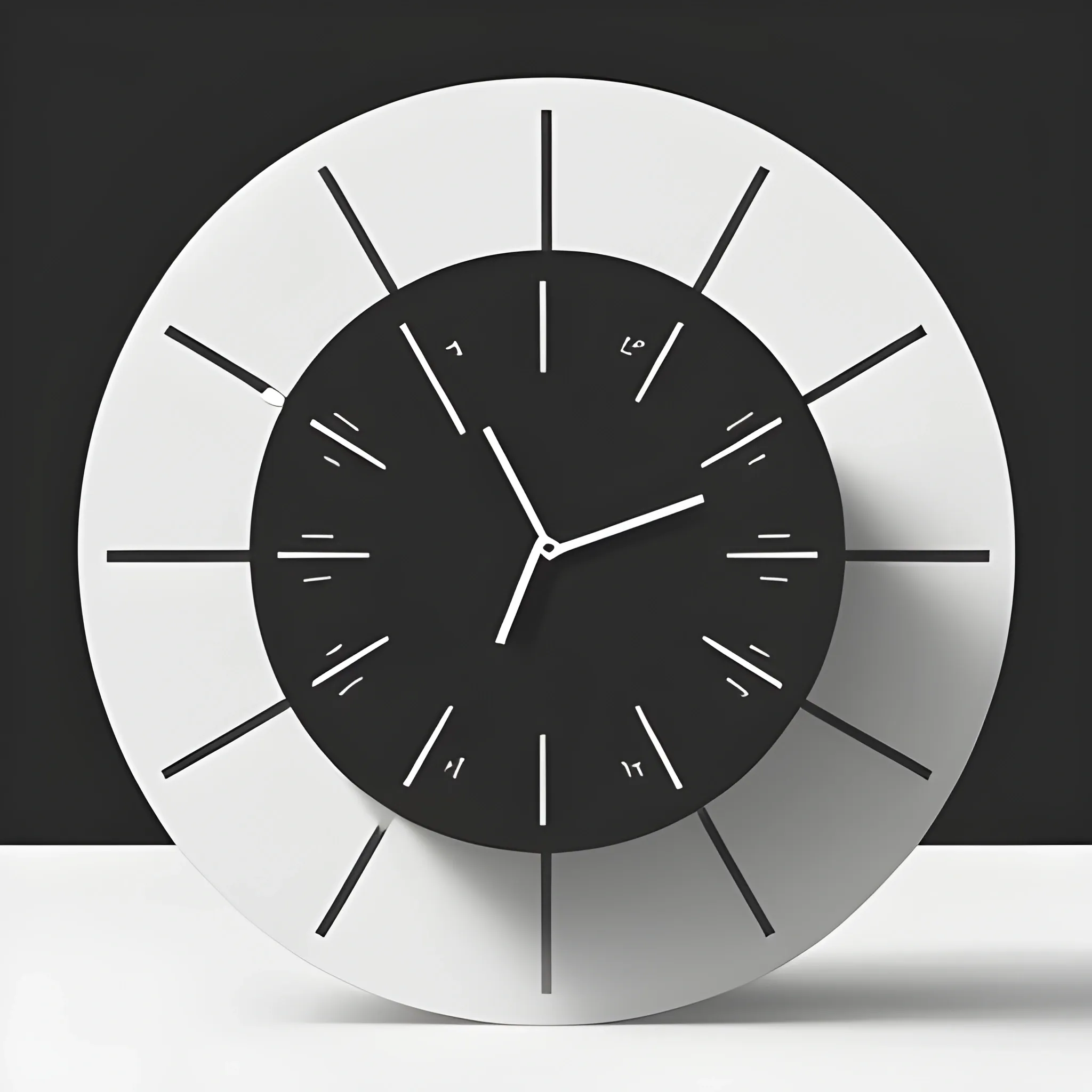 A countdown clock with a sleek, minimal design, set against a soft black-and-white background. Surround the clock with subtle icons representing gift boxes and household items, maintaining a clean, modern style. The overall vibe should be professional, hinting at anticipation and quality without using vibrant colors, keeping the tone elegant and neutral.