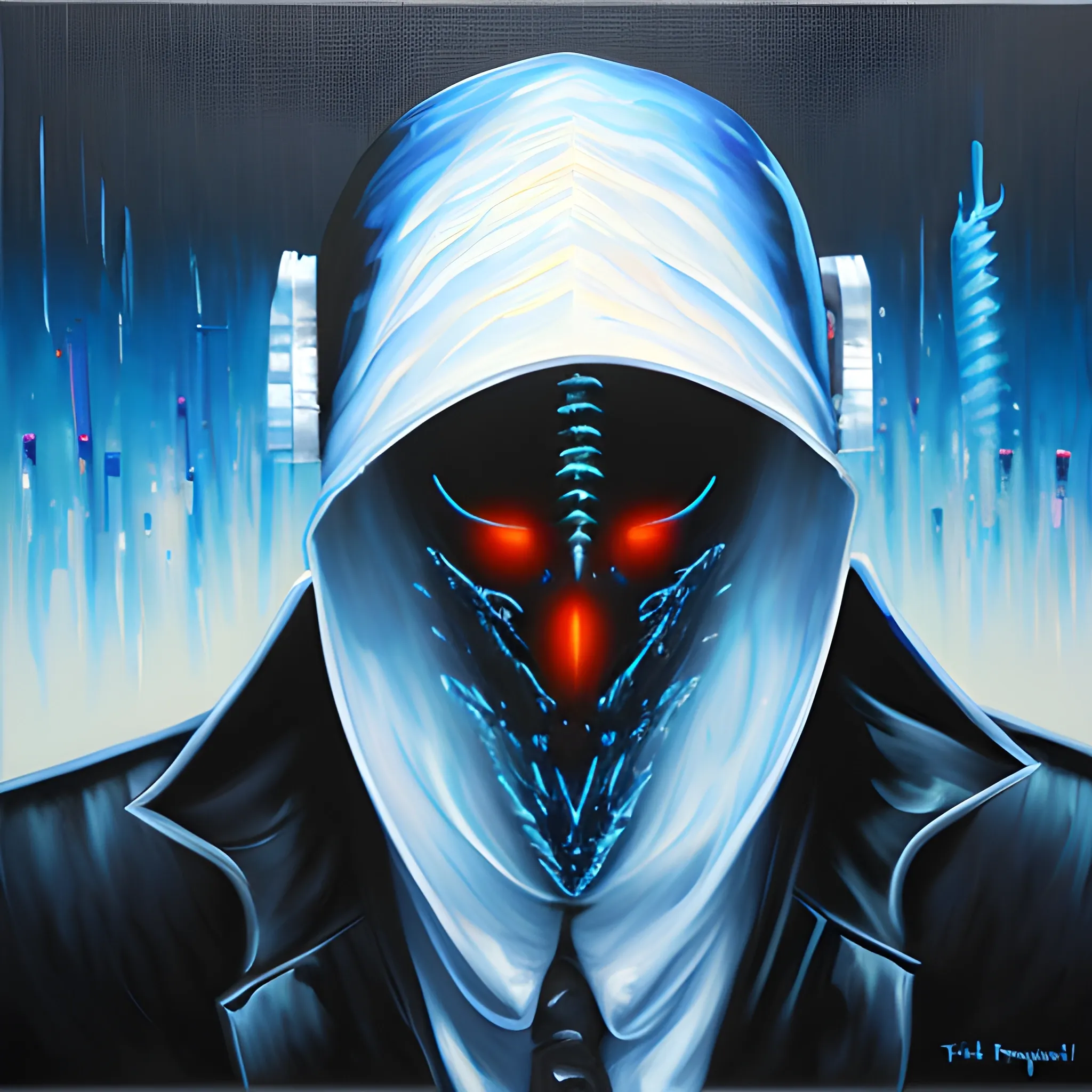 Cyber Threats, Oil Painting