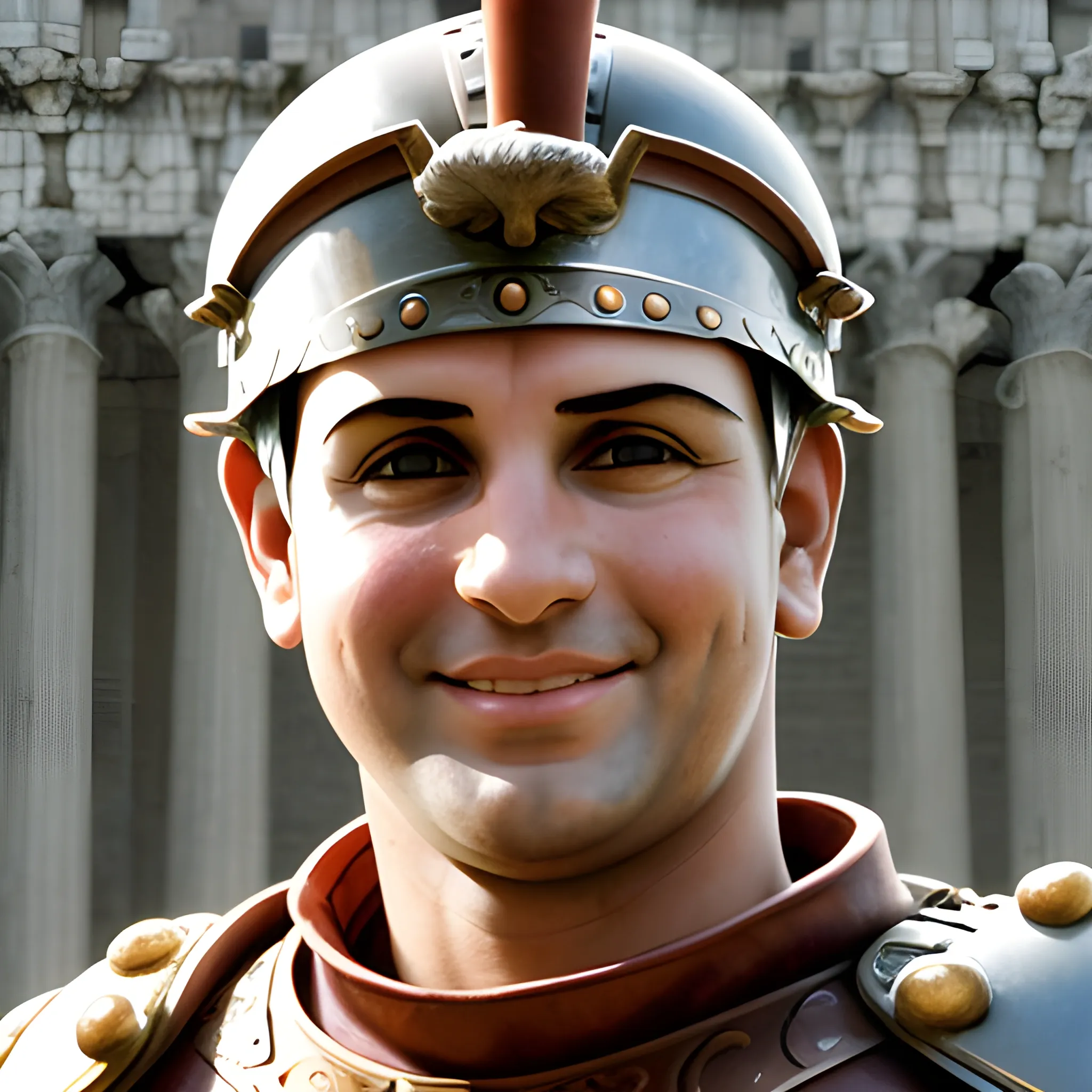 a kind, gentle, roman centurion smiling