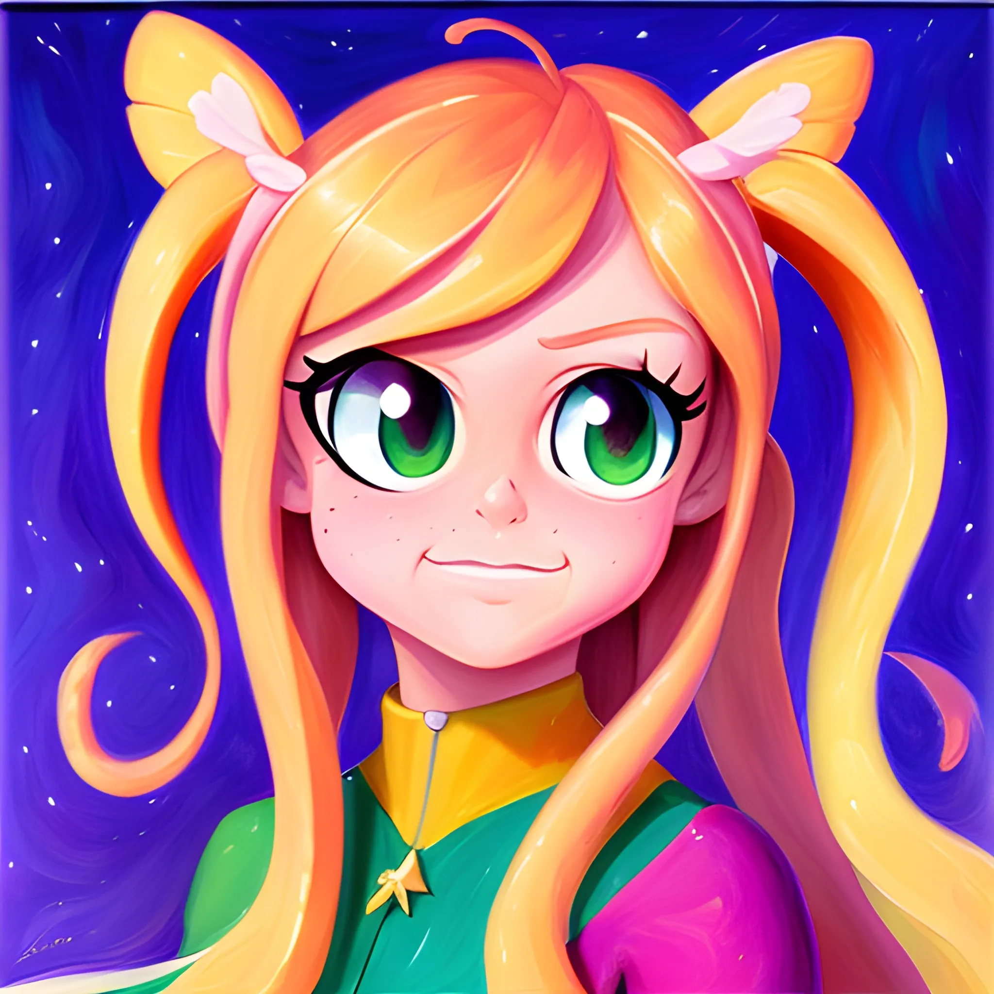 , Oil Painting star butterfly 