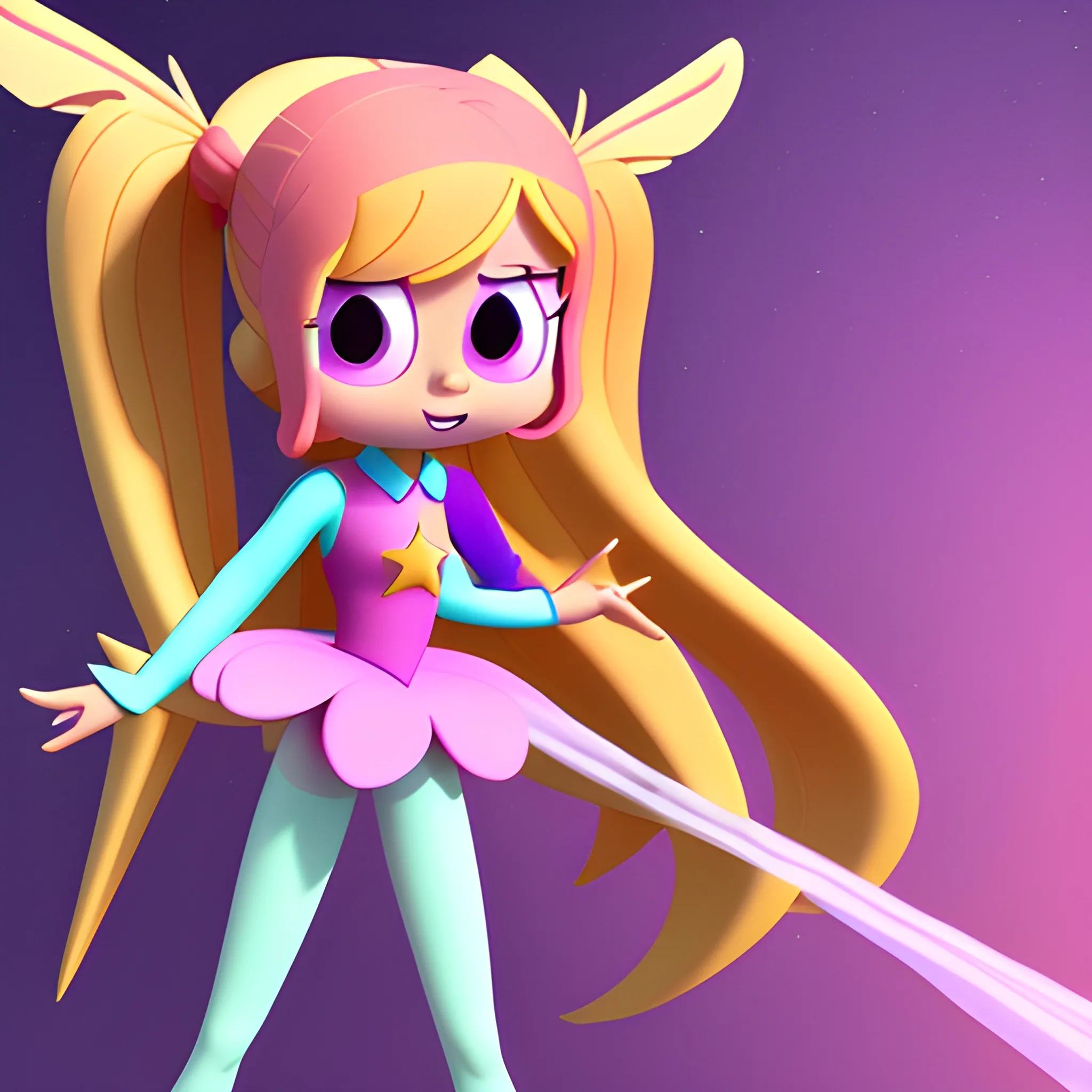 , Cartoon, 3D star butterfly 