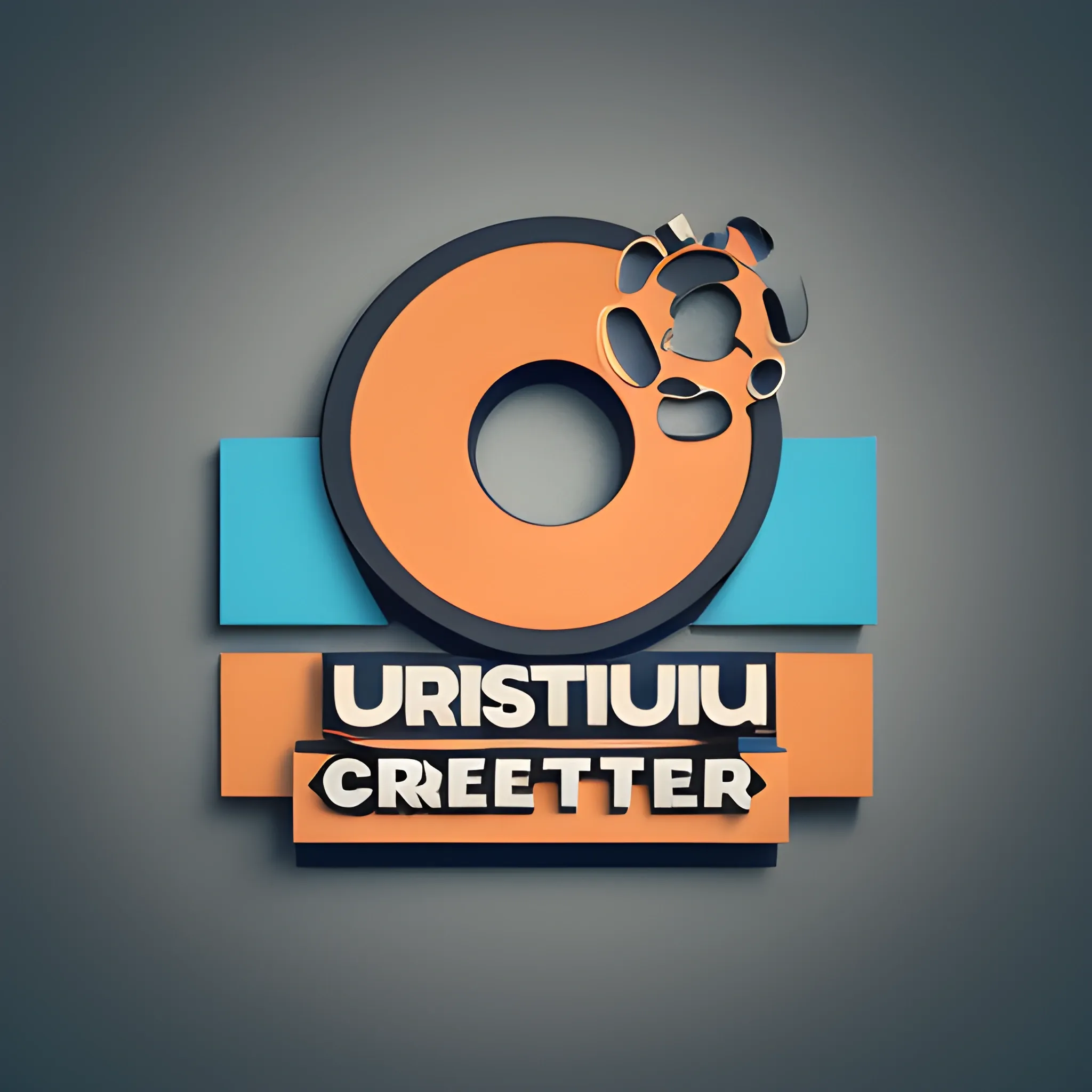 an original, unique and simple logo about a project creator, abstract logo, Cartoon, 3D