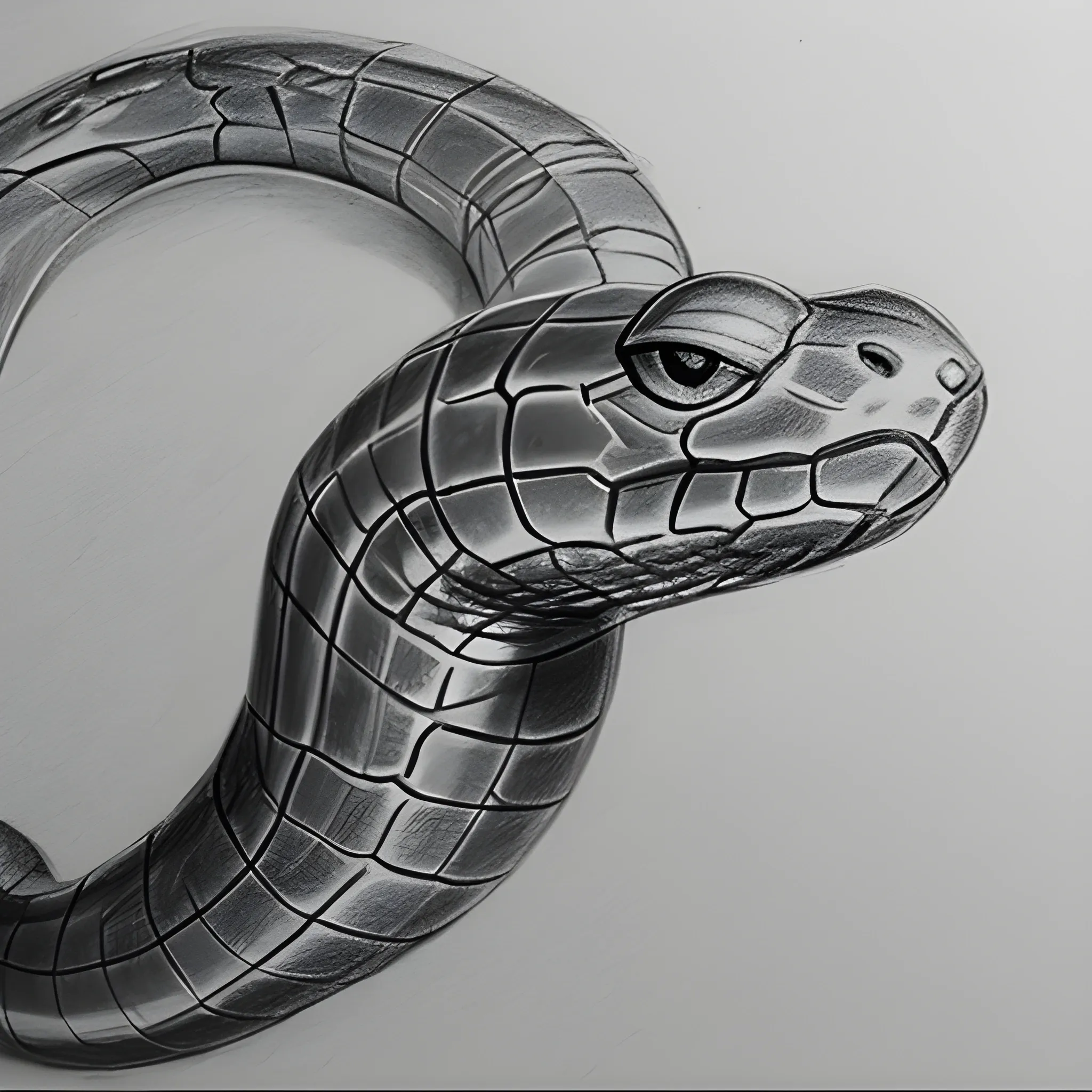 Evil snake, Pencil Sketch