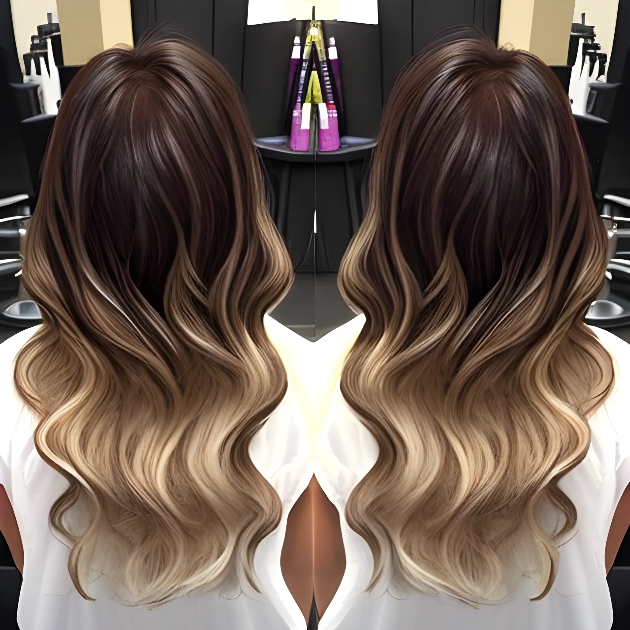 Ombre dark brown to blonde italian female